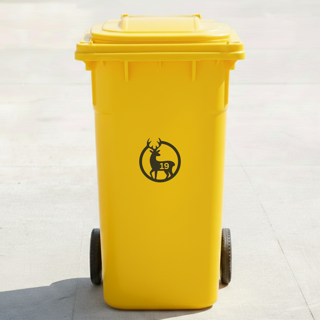 Deer Bin Decal Sticker with Personalised House Number