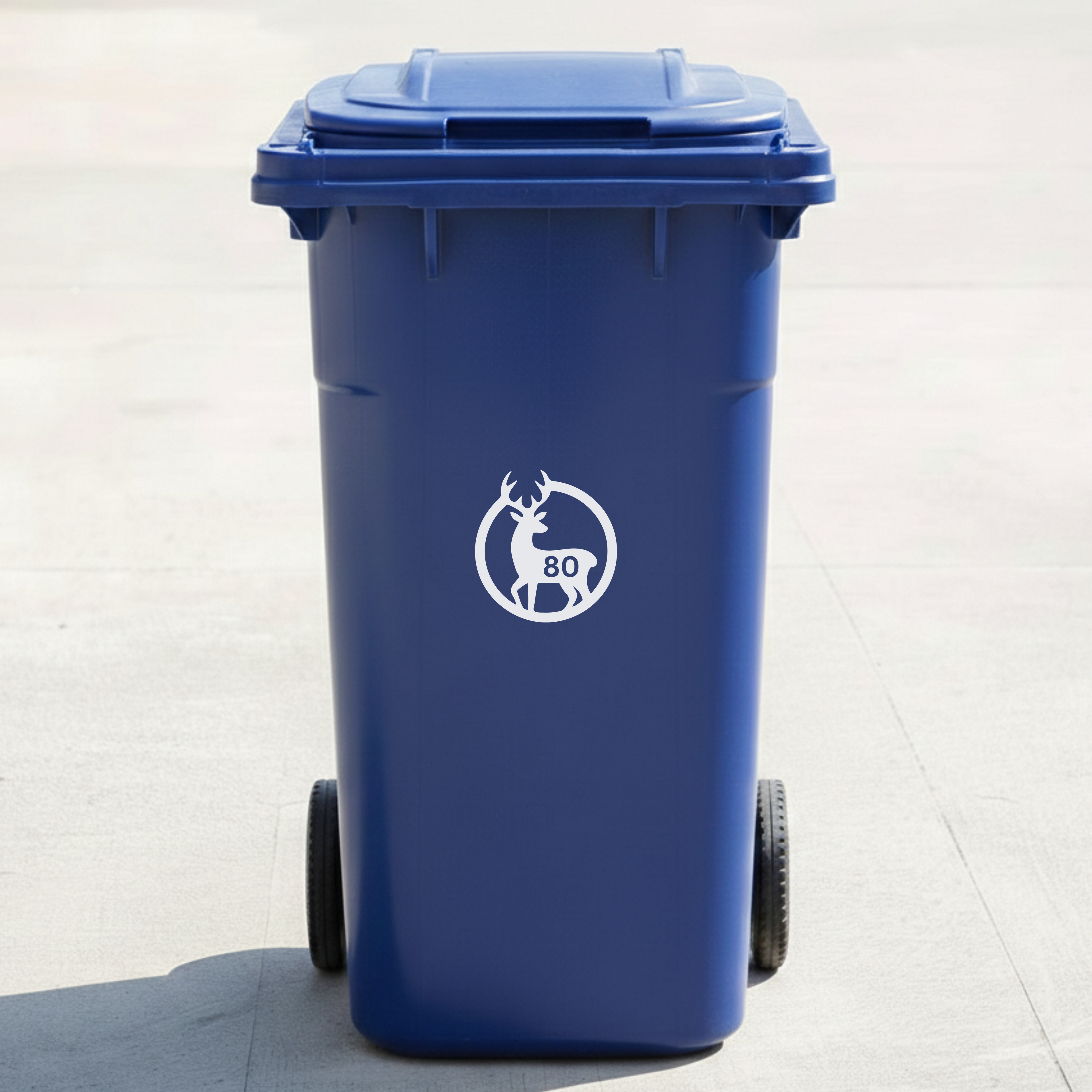 Deer Bin Decal Sticker with Personalised House Number