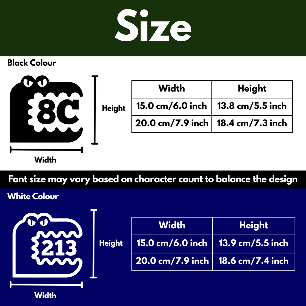 Crocodile Bin Decal Sticker with Personalised House Number