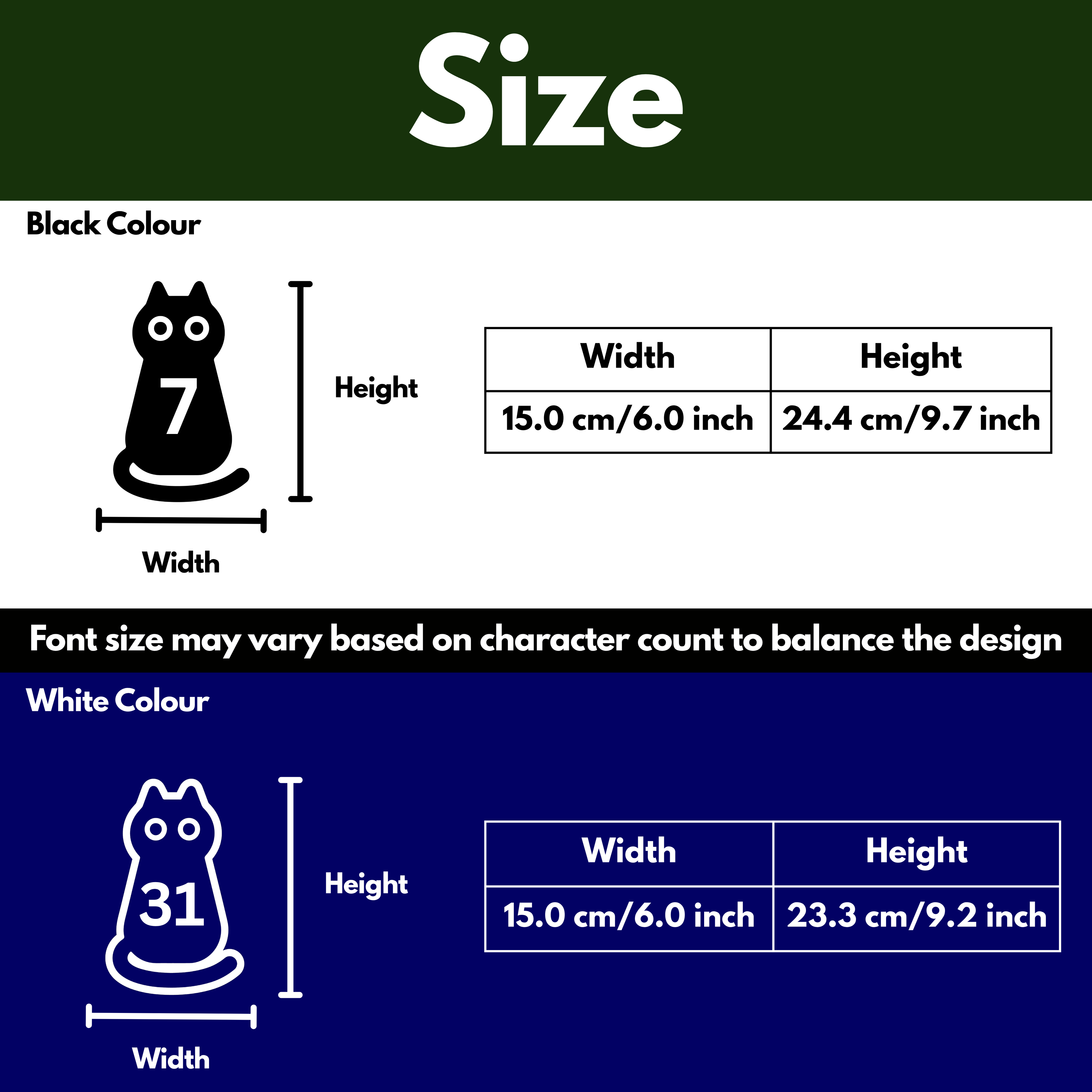 Black Cat Bin Decal Sticker with Personalised House Number