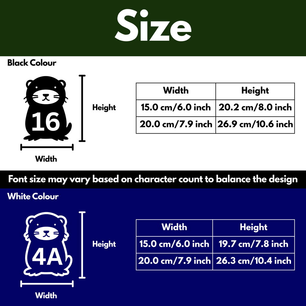 Otter Bin Decal Sticker with Personalised House Number