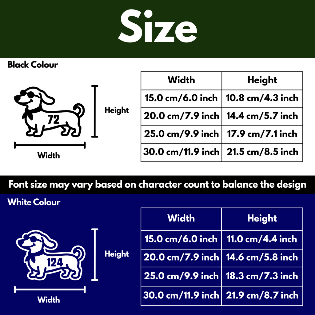 Dachshund Dog Bin Decal Sticker with Personalised House Number