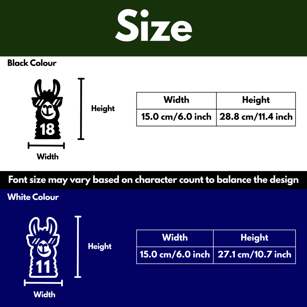 Llama Bin Decal Sticker with Personalised House Number
