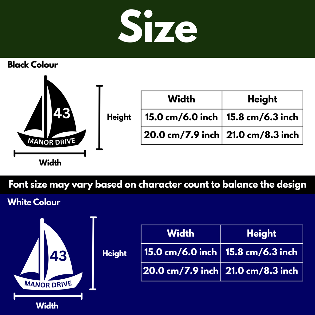 Sailboat Bin Decal Sticker with Personalised House Number & Street Name