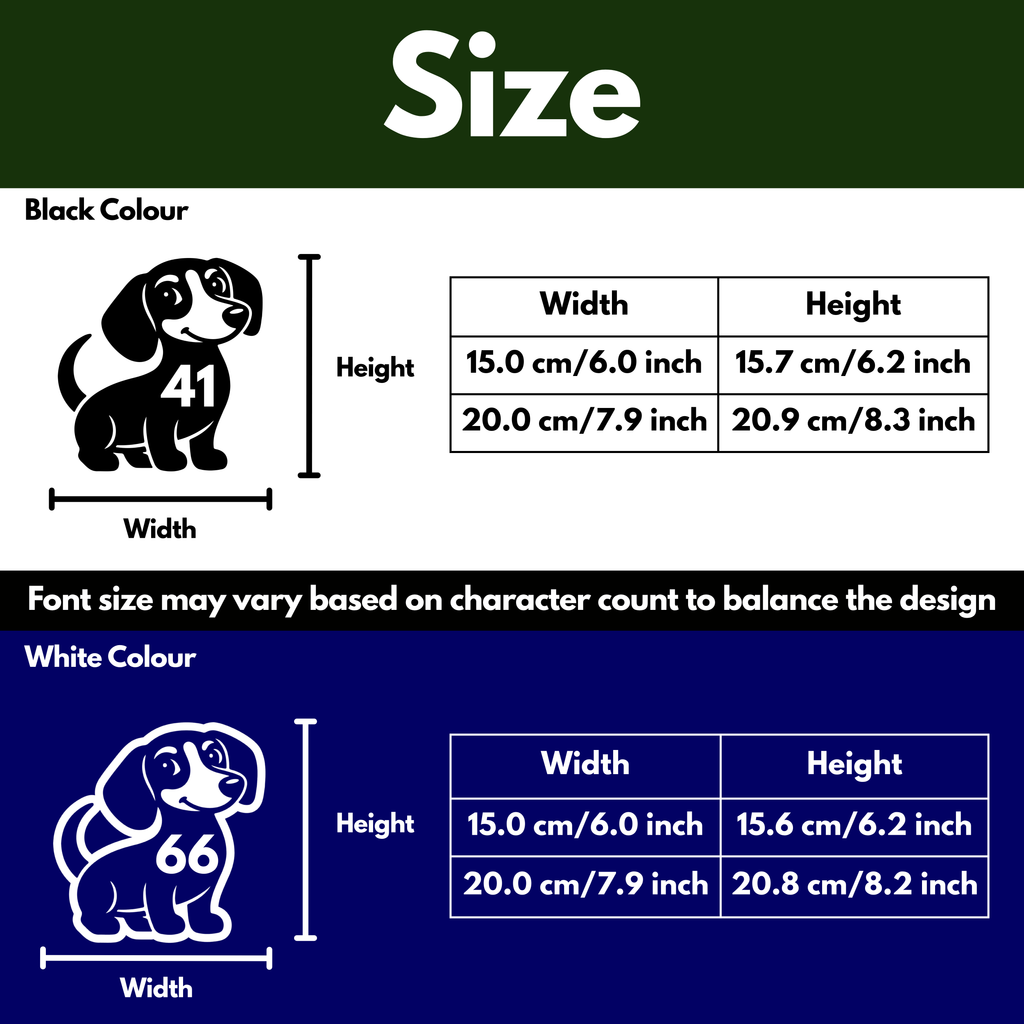 Dachshund Dog Bin Decal Sticker with Personalised House Number