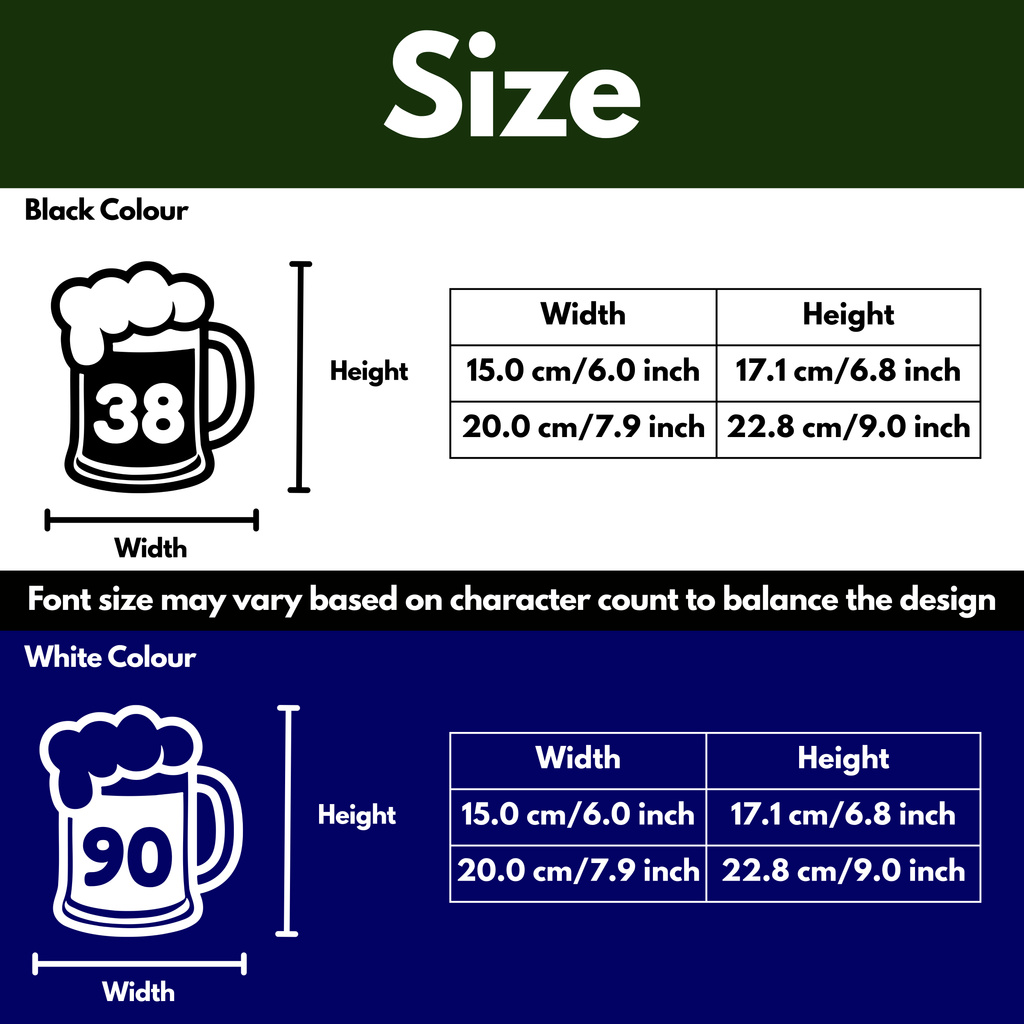 Beer Mug Bin Decal Sticker with Personalised House Number