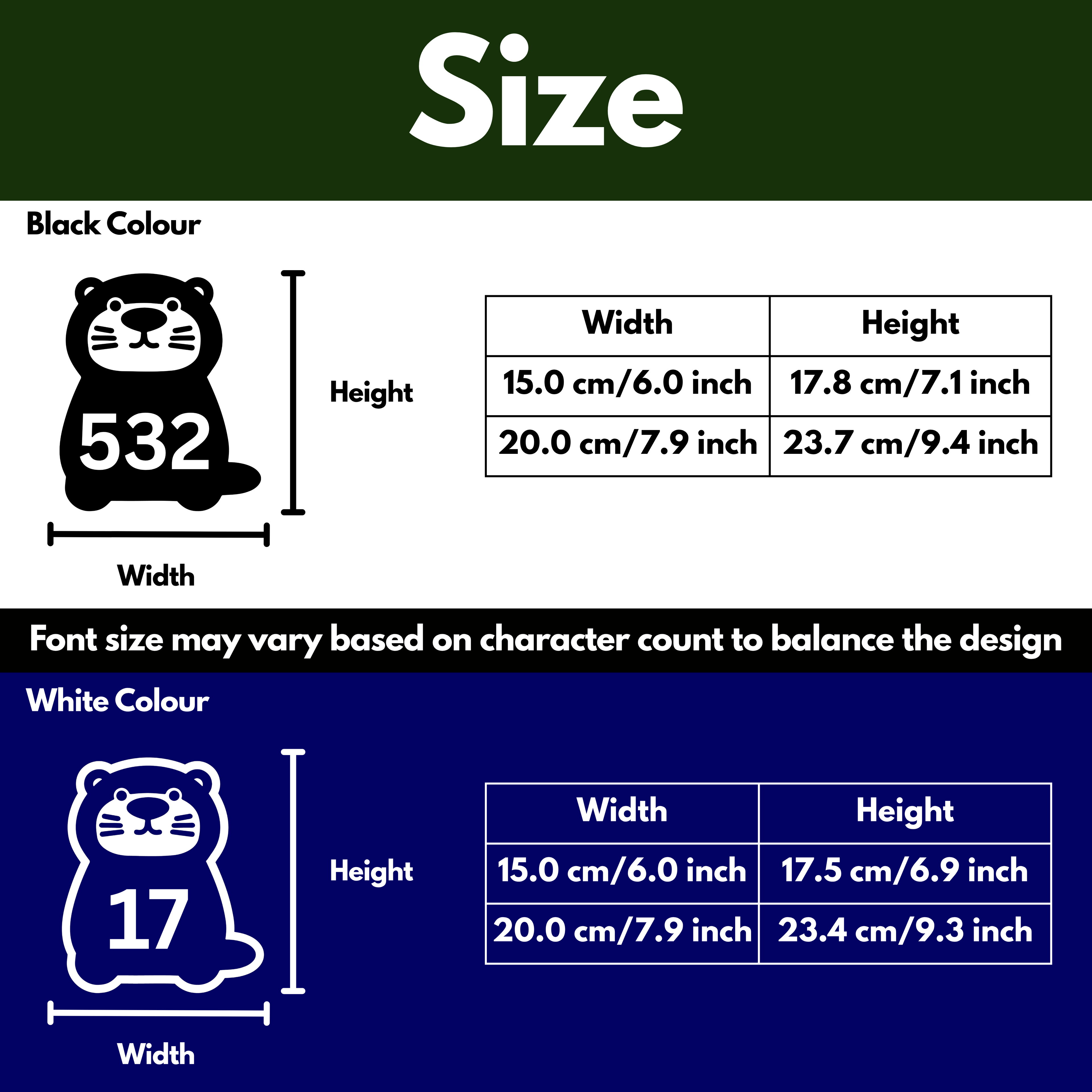 Otter Bin Decal Sticker with Personalised House Number