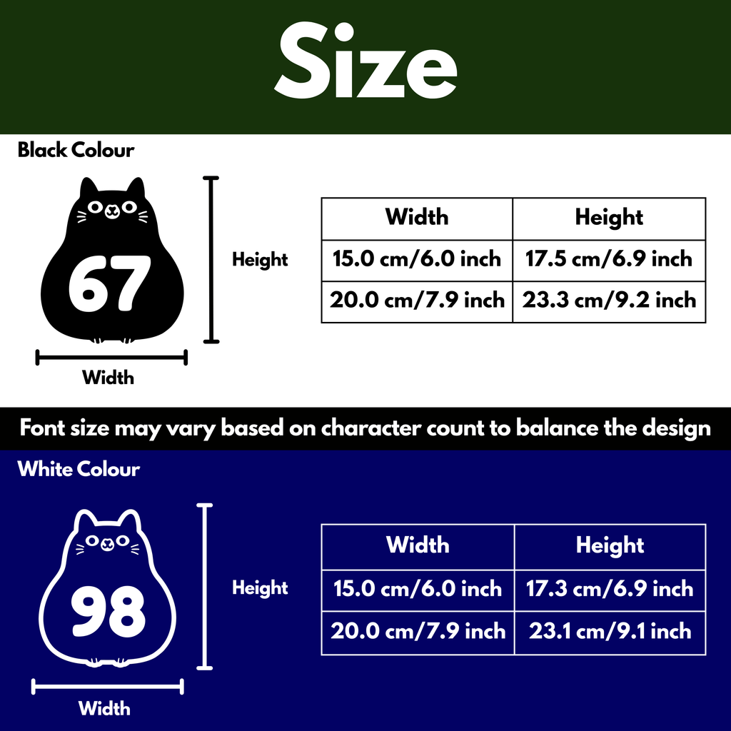 Cat Bin Decal Sticker with Personalised House Number