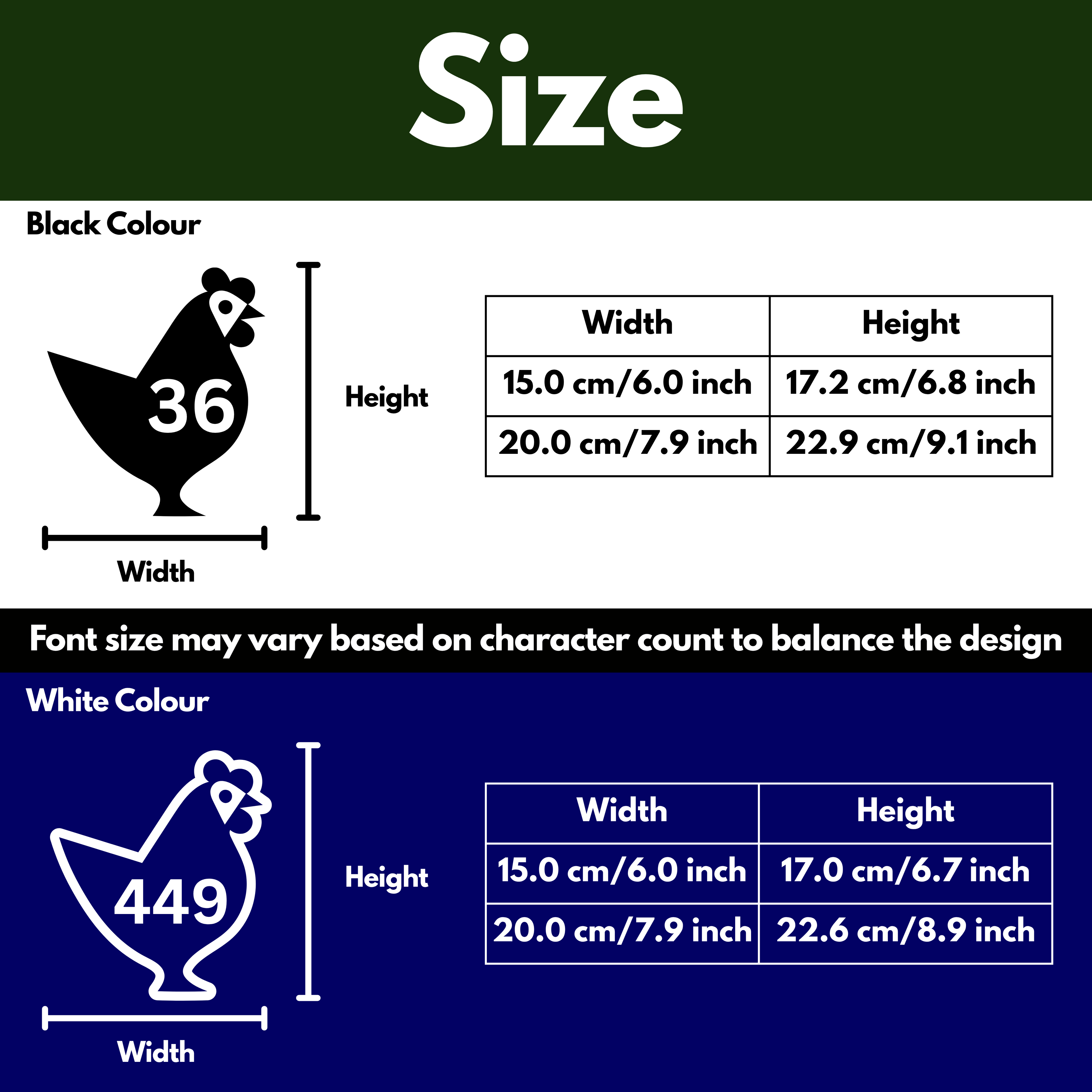 Chicken Bin Decal Sticker with Personalised House Number