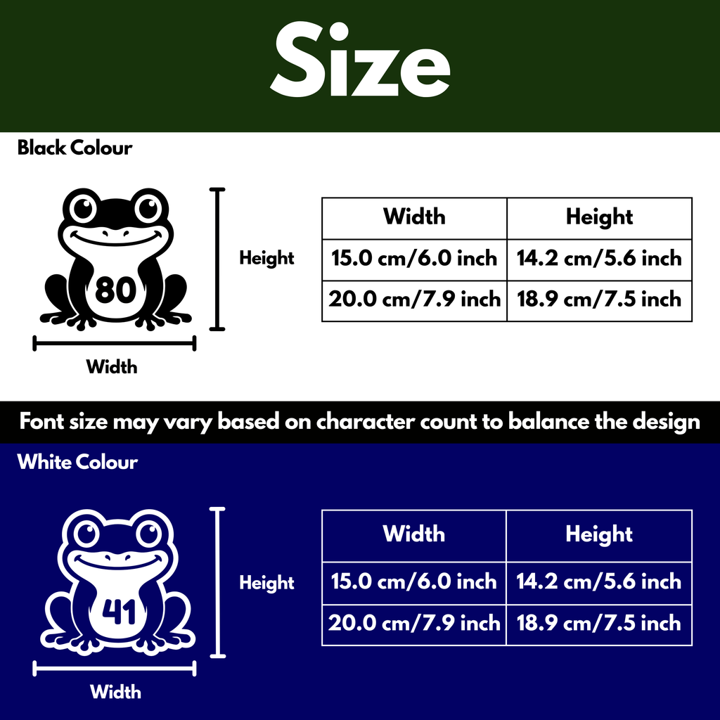Frog Bin Decal Sticker with Personalised House Number