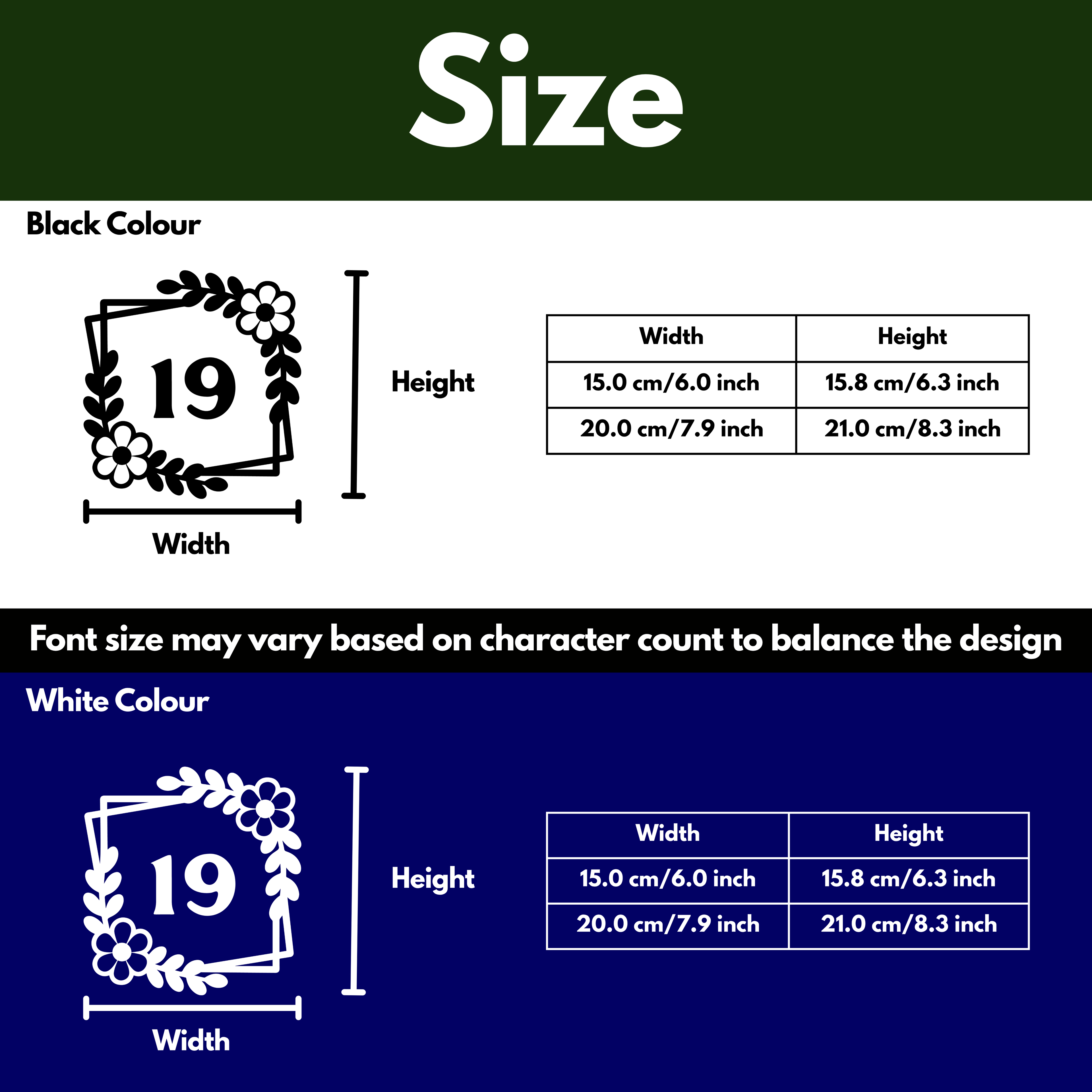 Floral Frame Bin Decal Sticker with Personalised House Number