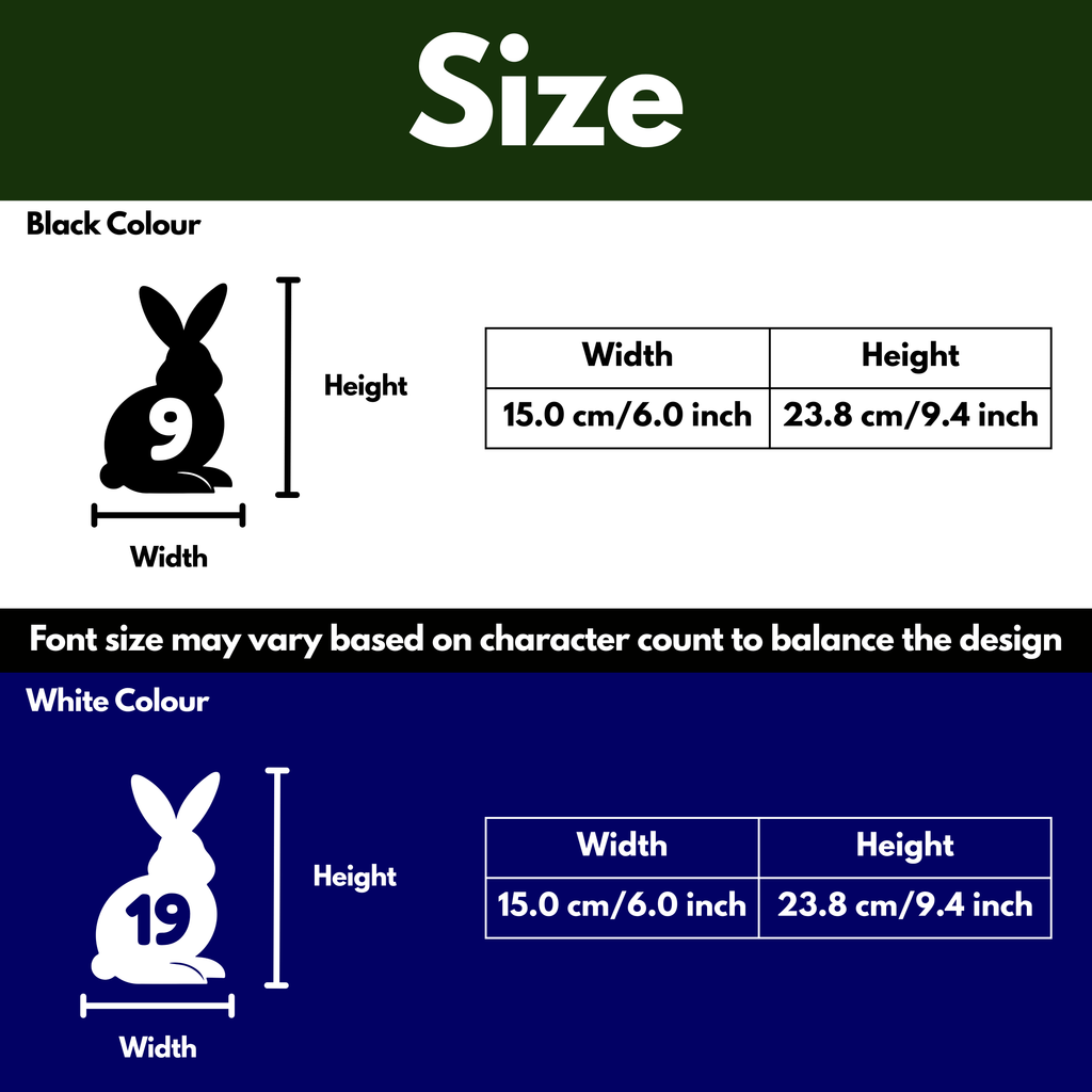 Rabbit Bin Decal Sticker with Personalised House Number