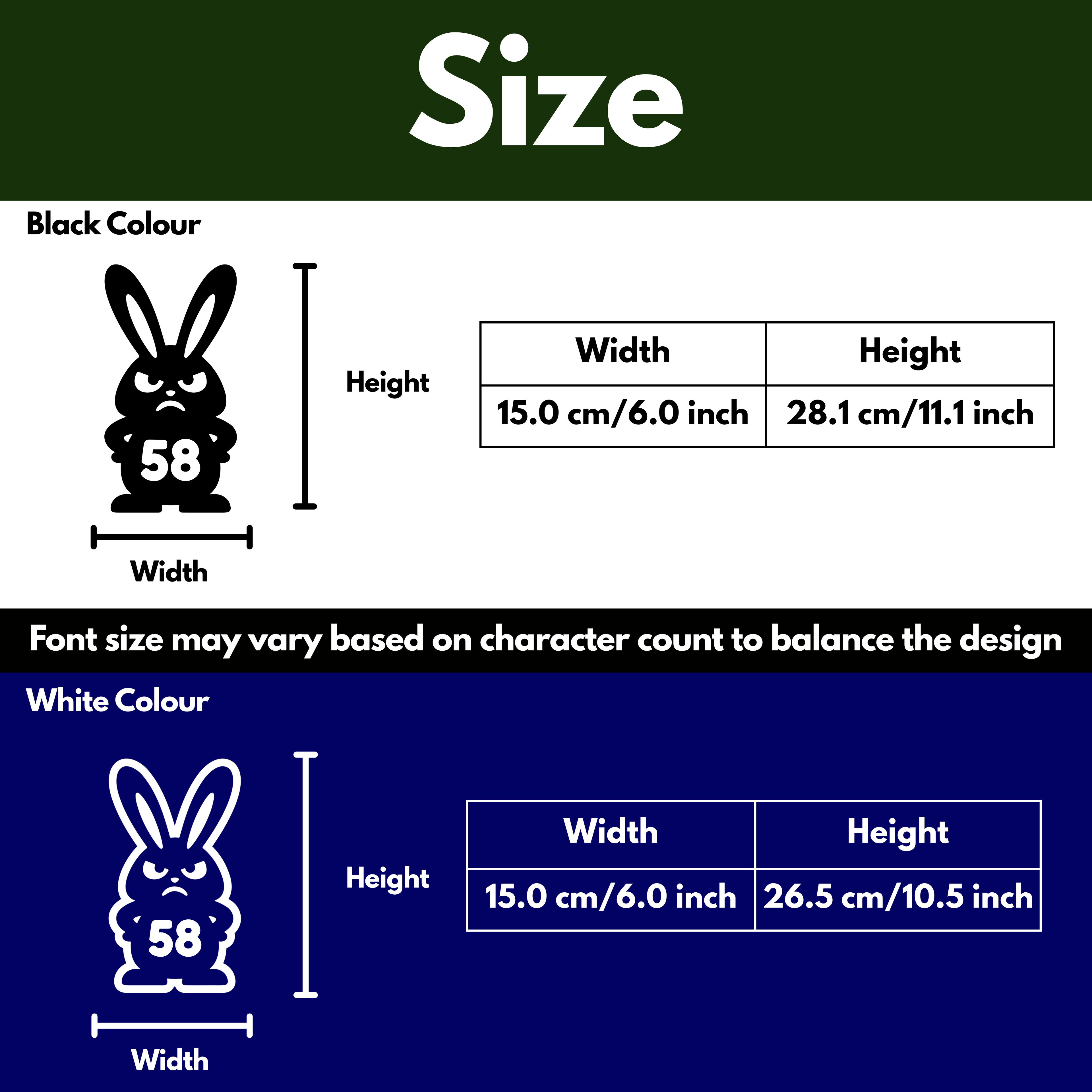 Angry Rabbit Bin Decal Sticker with Personalised House Number