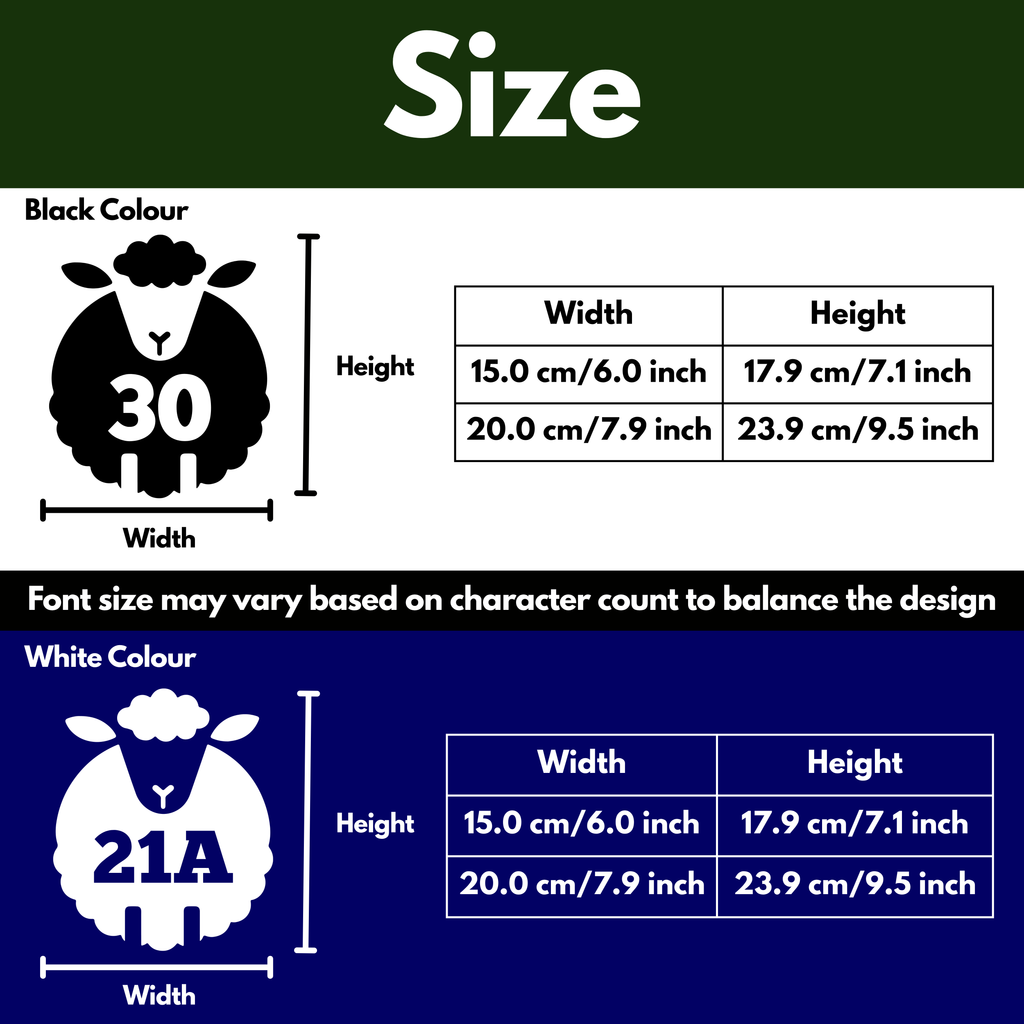 Sheep Bin Decal Sticker with Personalised House Number