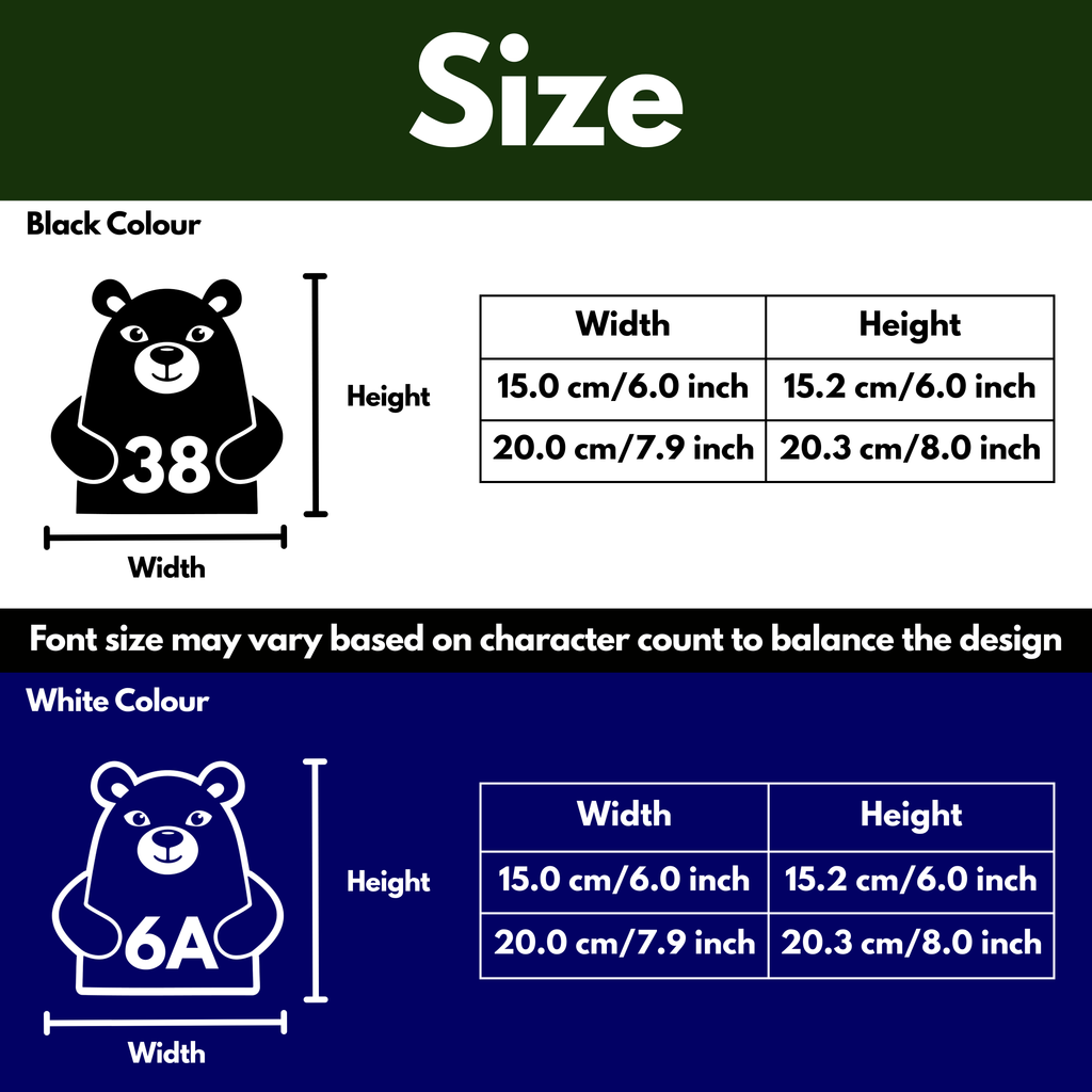 Bear Bin Decal Sticker with Personalised House Number