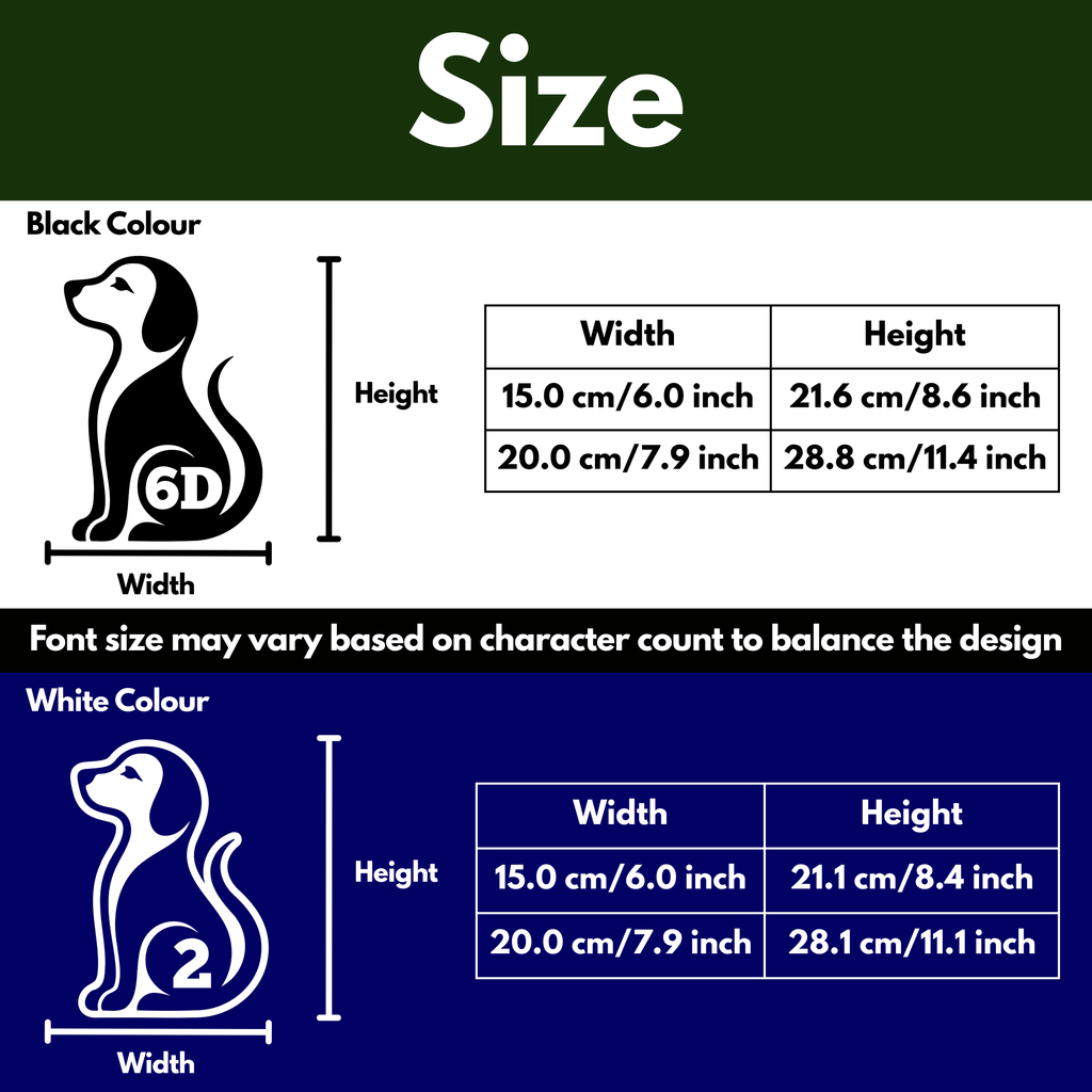 Sitting Dog Bin Decal Sticker with Personalised House Number