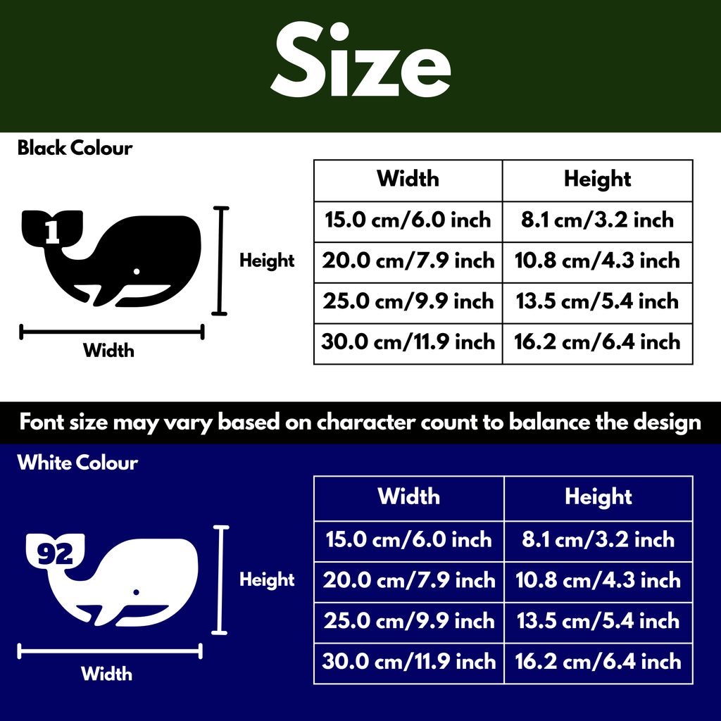 Whale Bin Decal Sticker with Personalised House Number