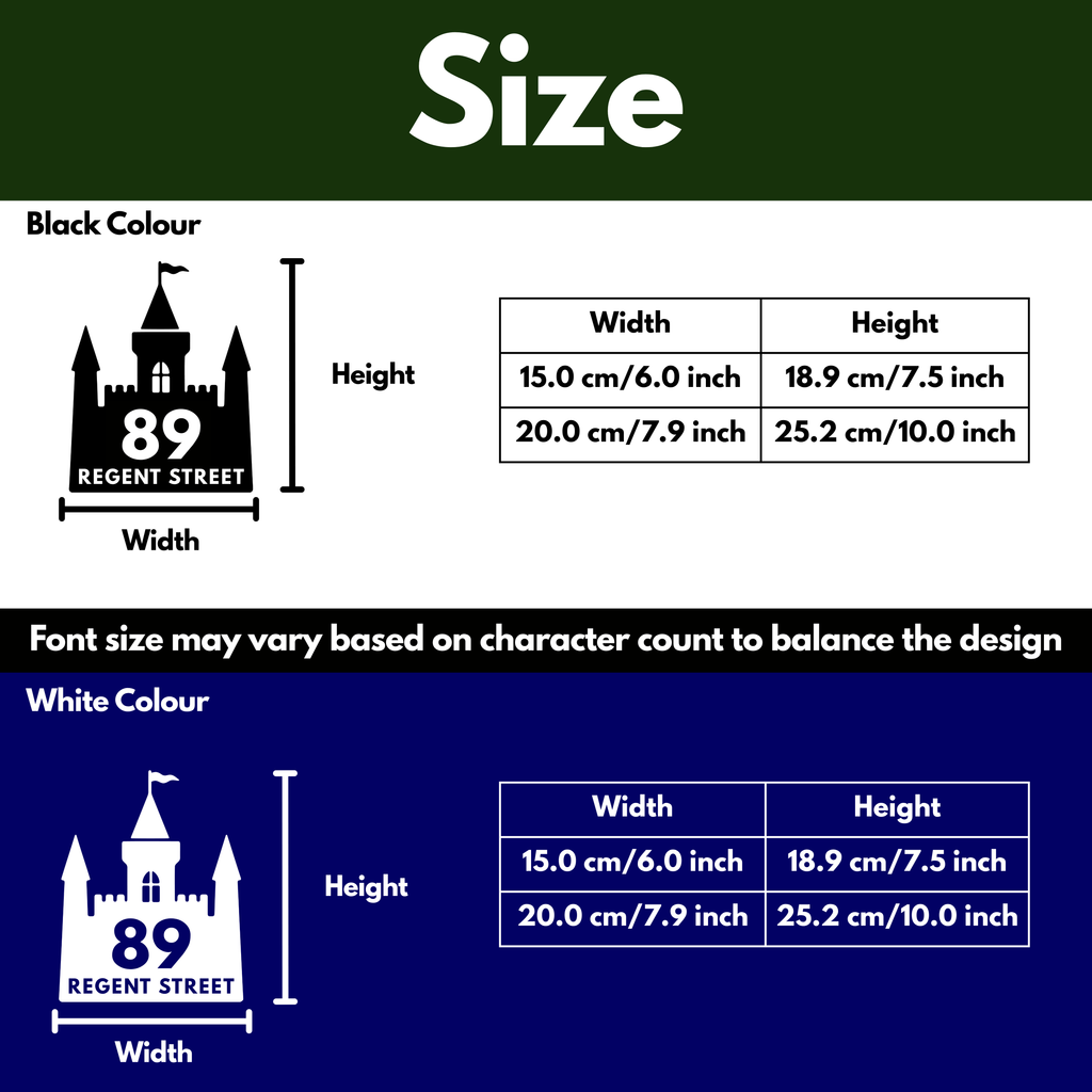 Castle Bin Decal Sticker with Personalised House Number