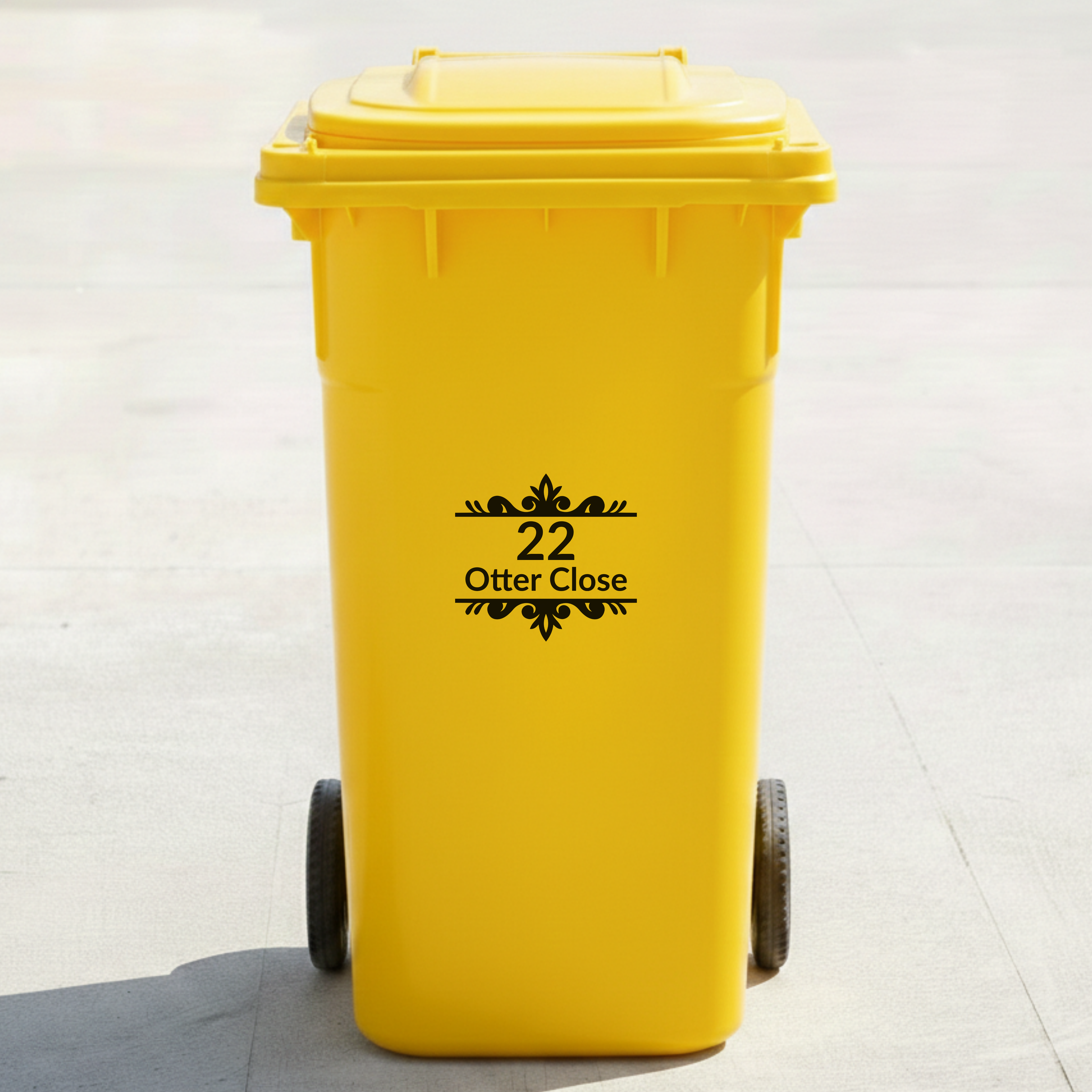 Bin Decal Sticker with Personalised House Number