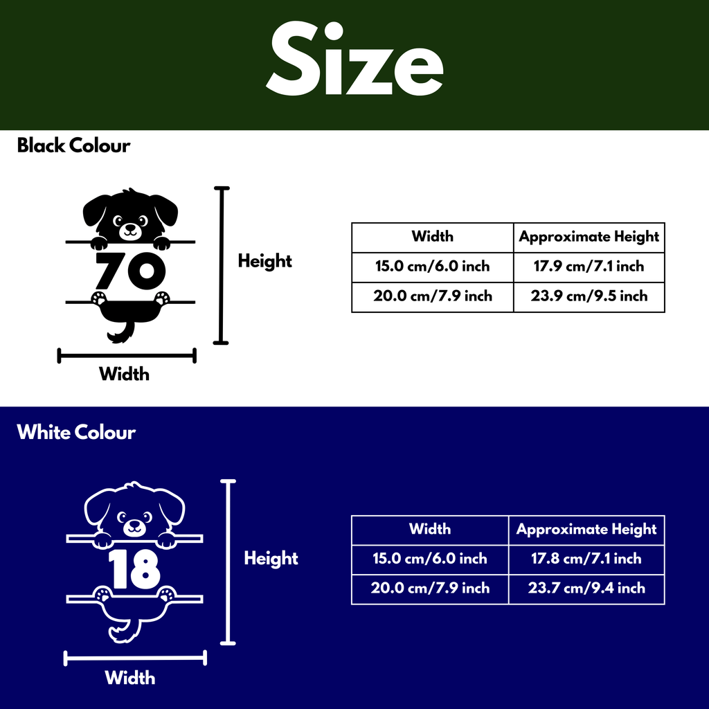 Peeking Dog Bin Decal Sticker with Personalised House Number