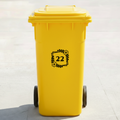 Floral Frame Bin Decal Sticker with Personalised House Number