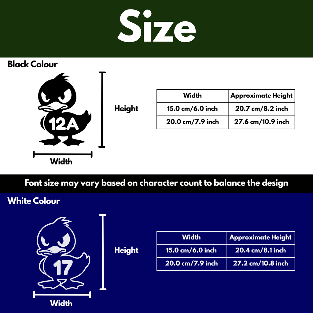 Angry Duck Bin Decal Sticker with Personalised House Number