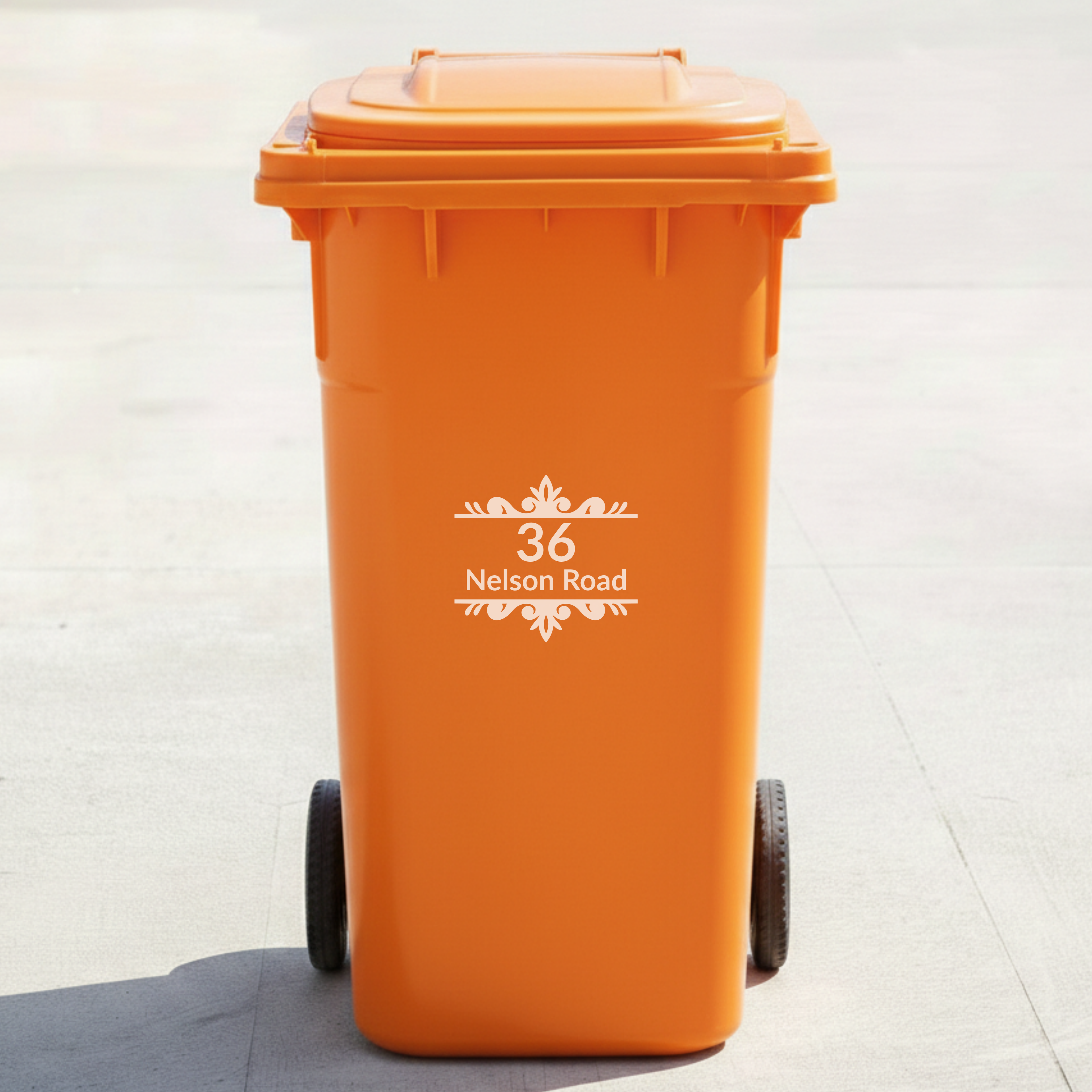 Bin Decal Sticker with Personalised House Number