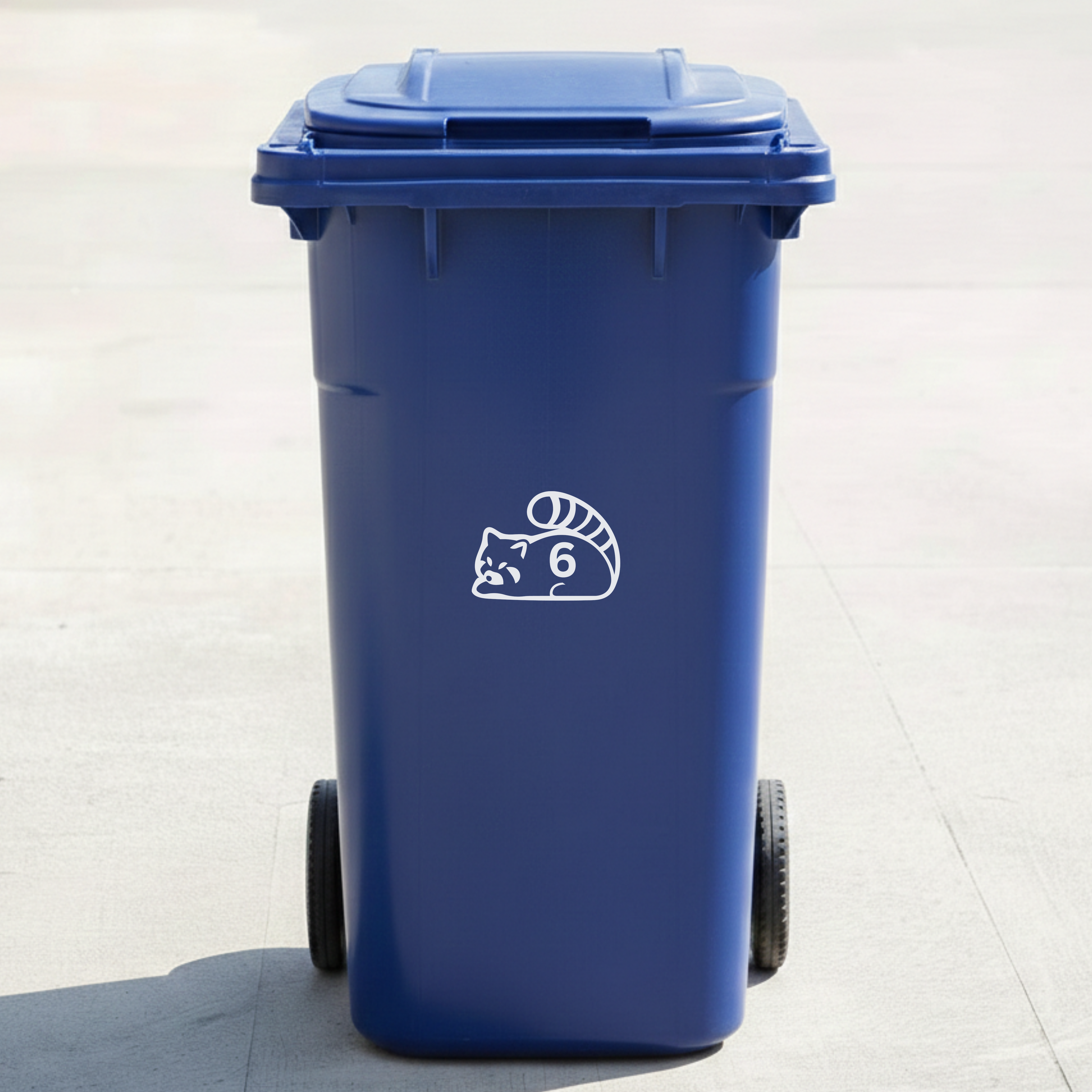 Red Panda Bin Decal Sticker with Personalised House Number
