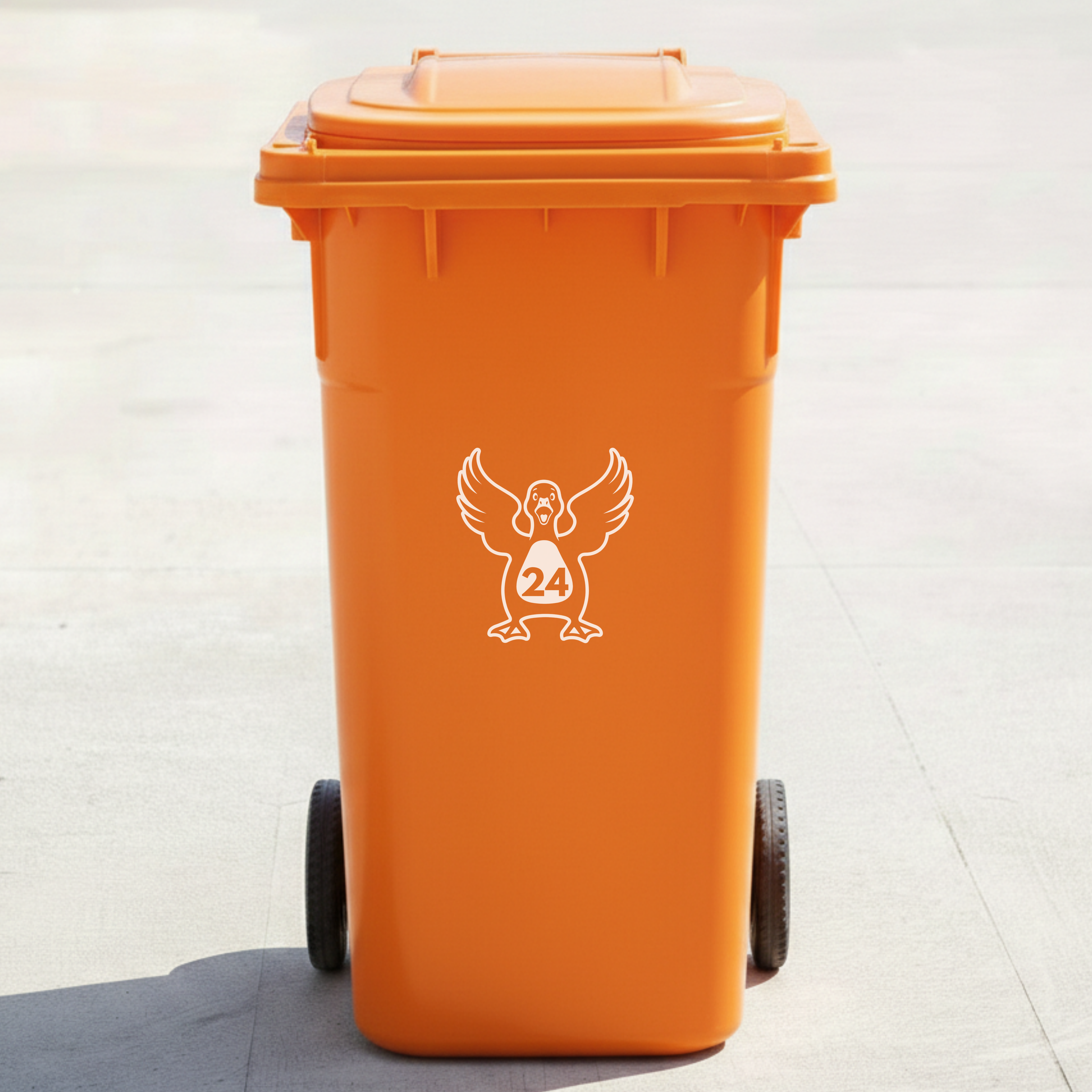 Happy Goose Bin Decal Sticker with Personalised House Number