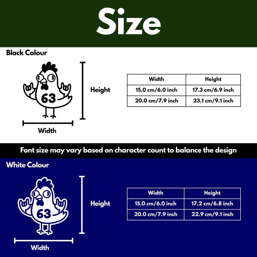 Rock & Roll Chicken Bin Decal Sticker with Personalised House Number
