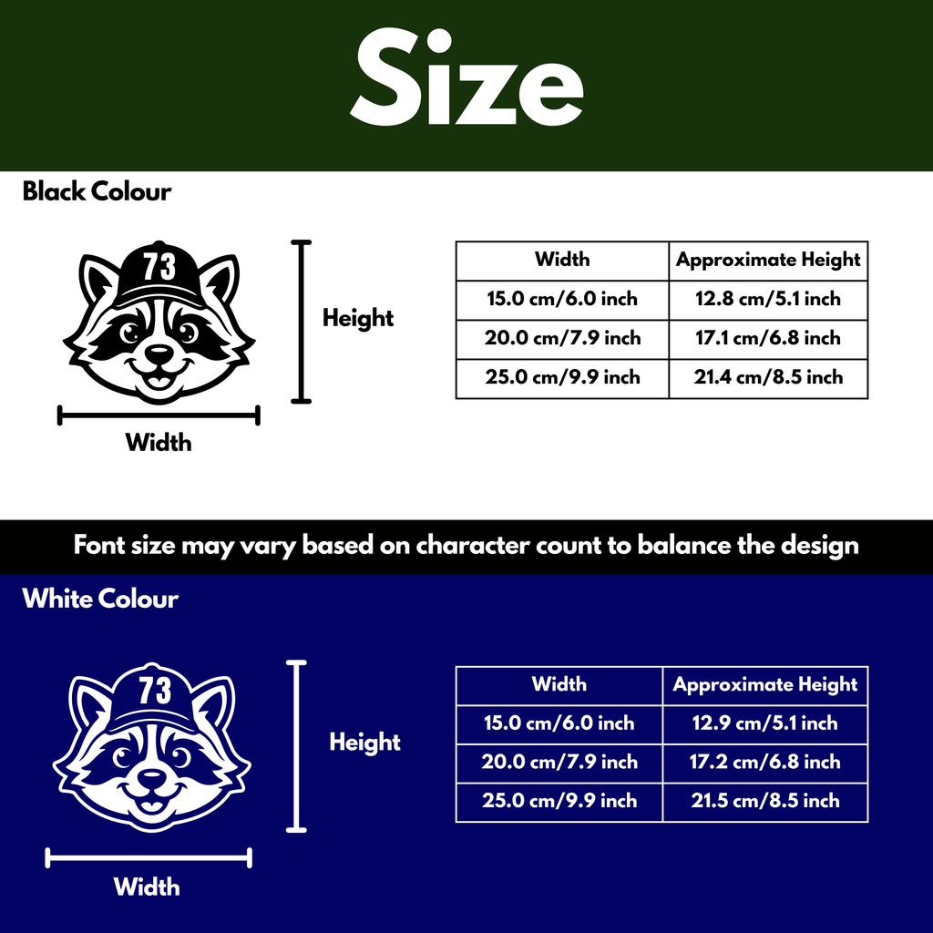 Raccoon Bin Decal Sticker with Personalised House Number