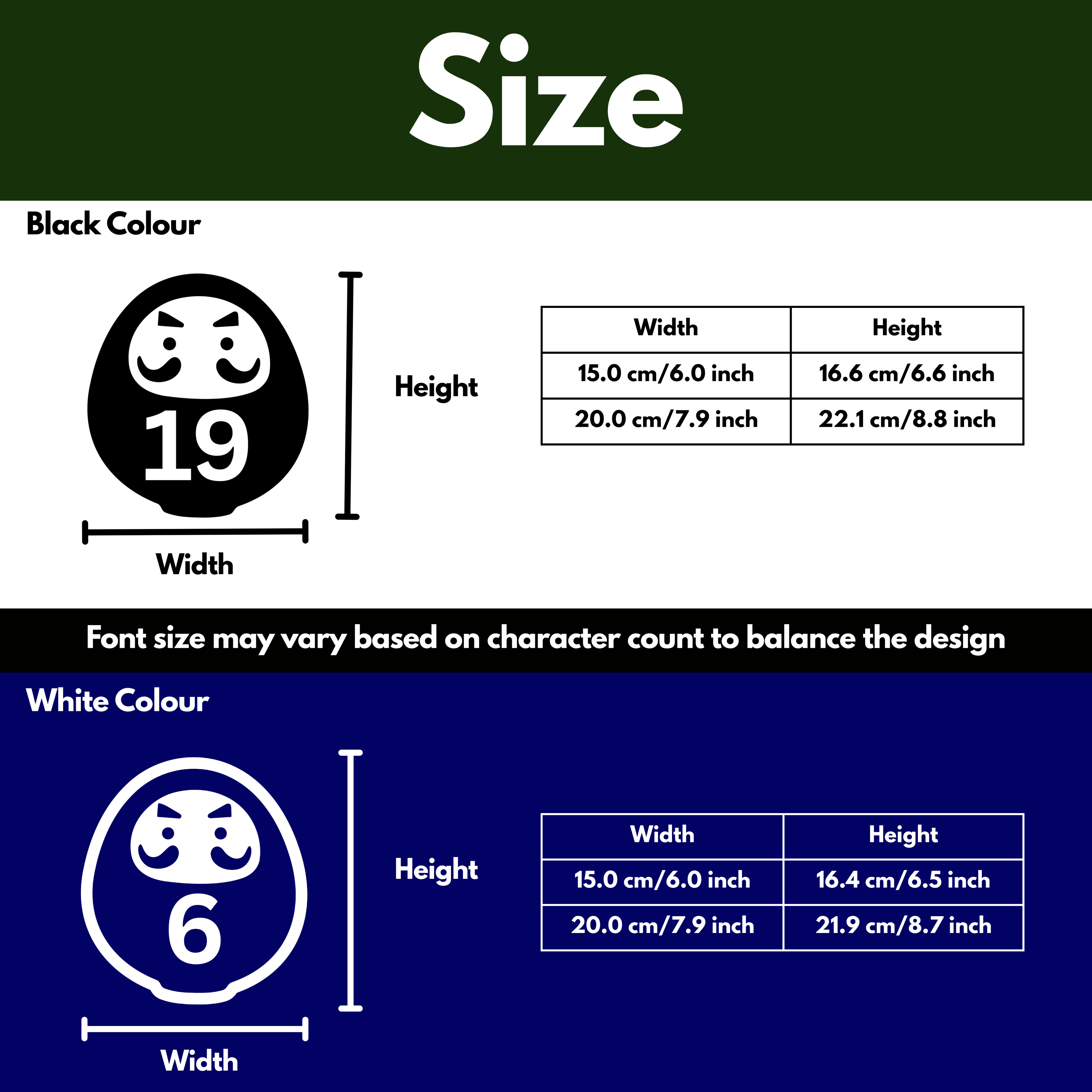 Japanese Daruma Doll Bin Decal Sticker with Personalised House Number