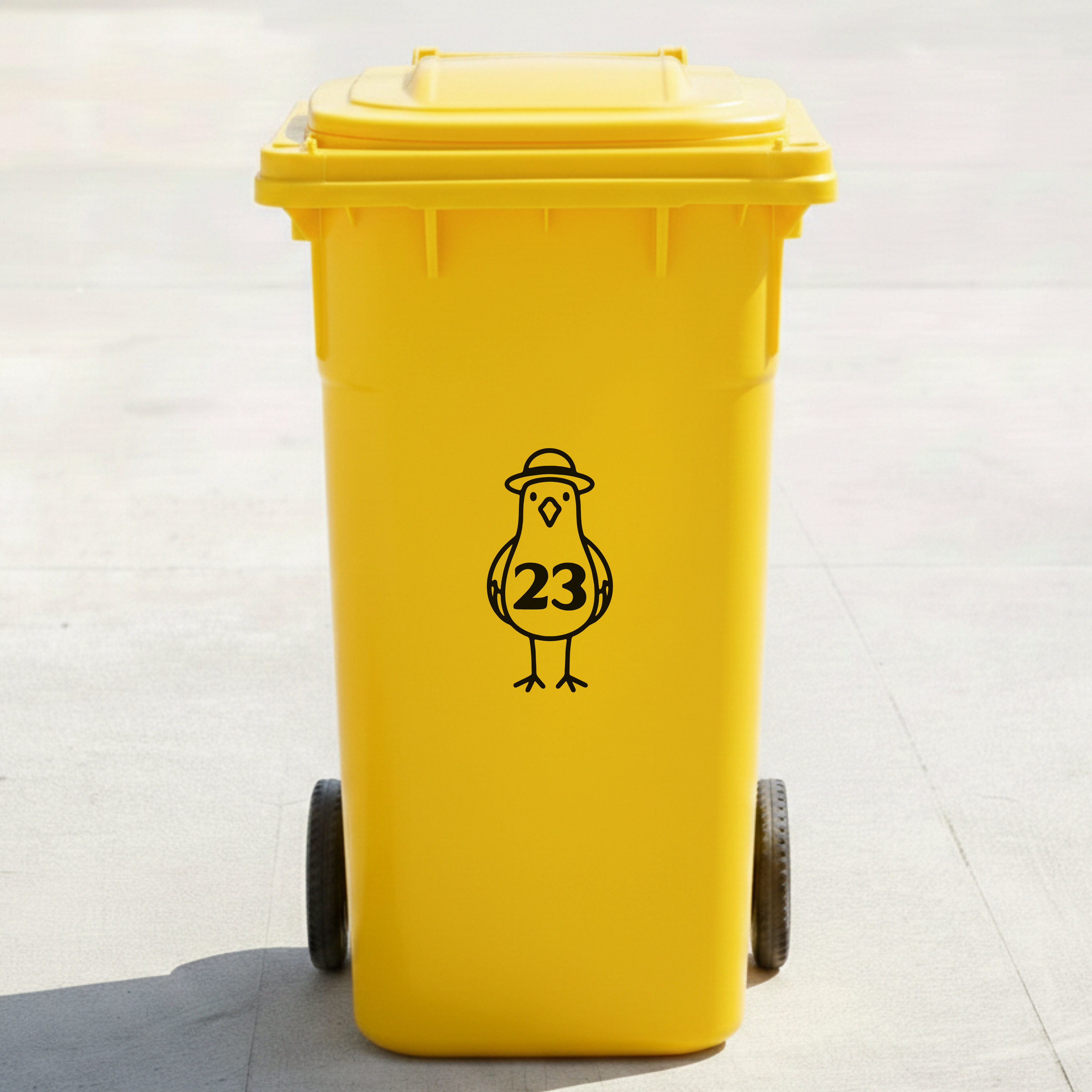Seagull Bin Decal Sticker with Personalised House Number