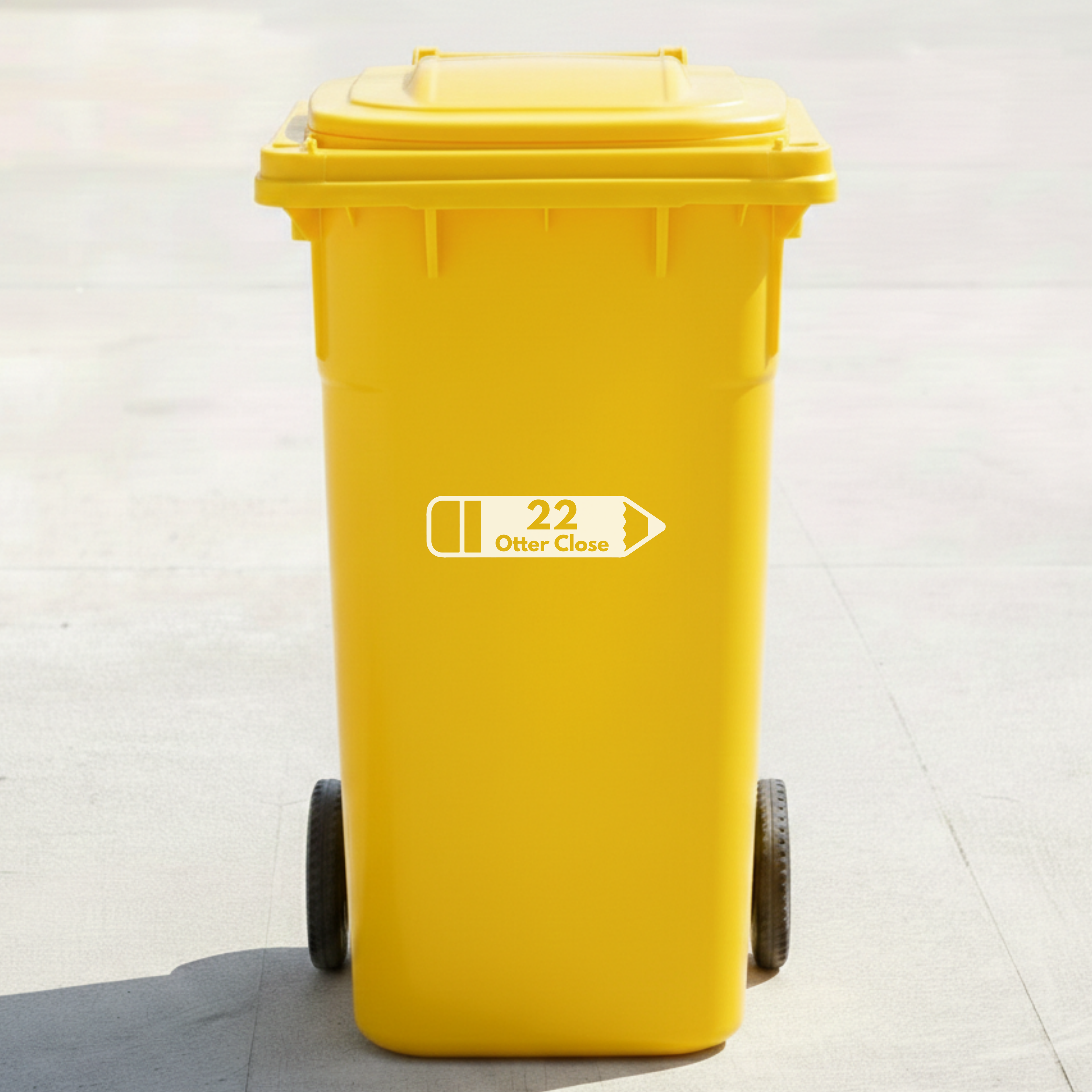 Pencil Bin Decal Sticker with Personalised House Number