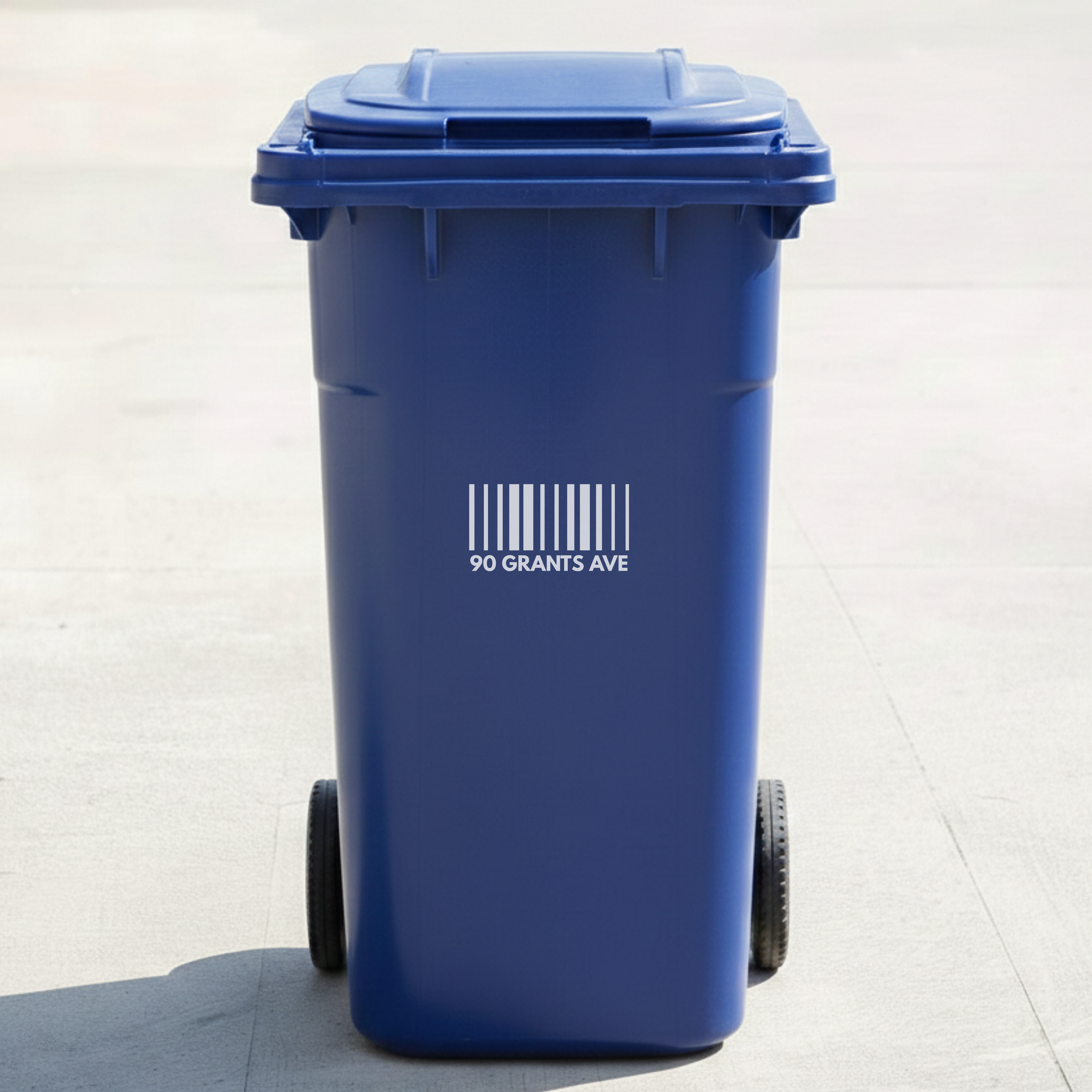 Barcode Bin Decal Sticker with Personalised House Number