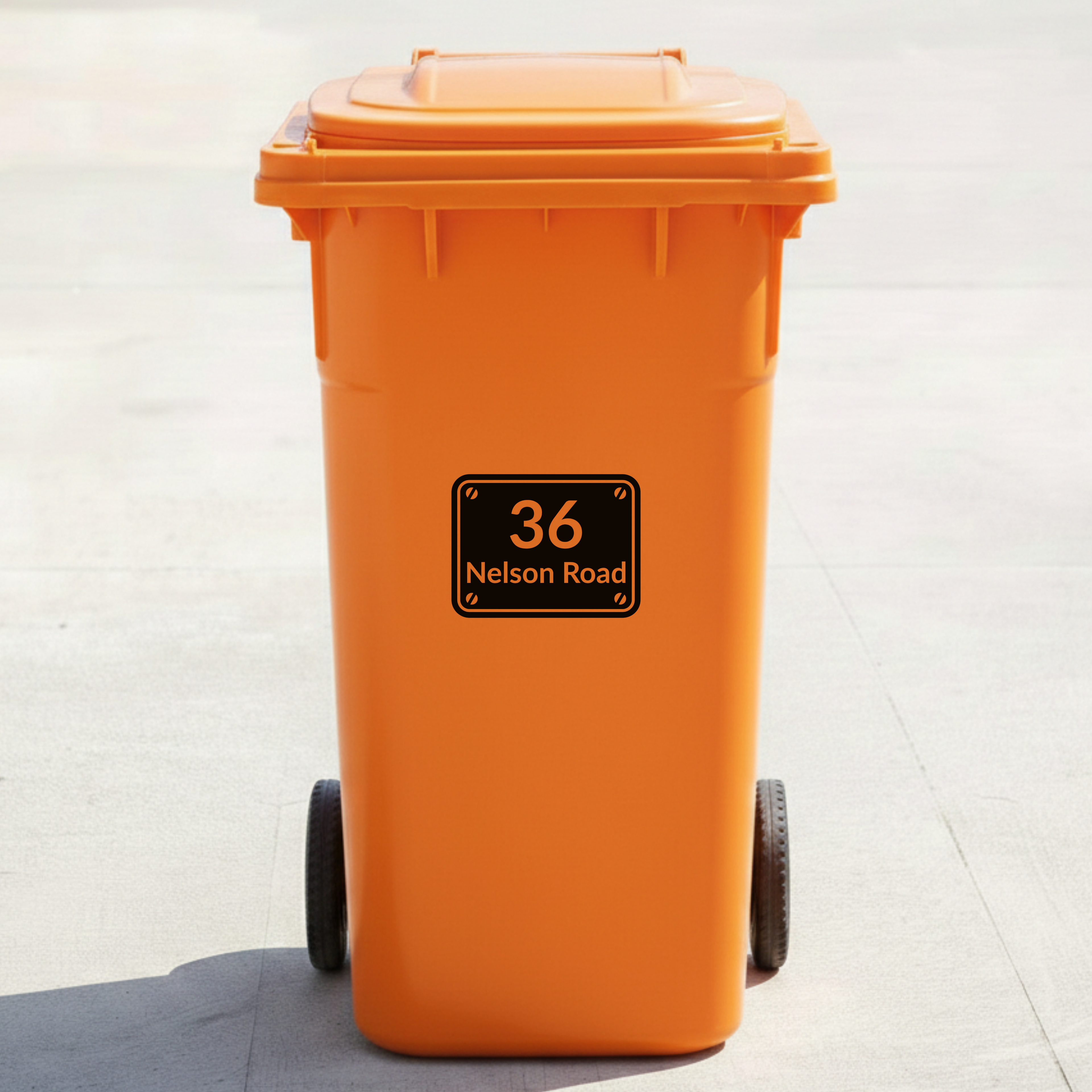 Sign Board Bin Decal Sticker with Personalised House Number