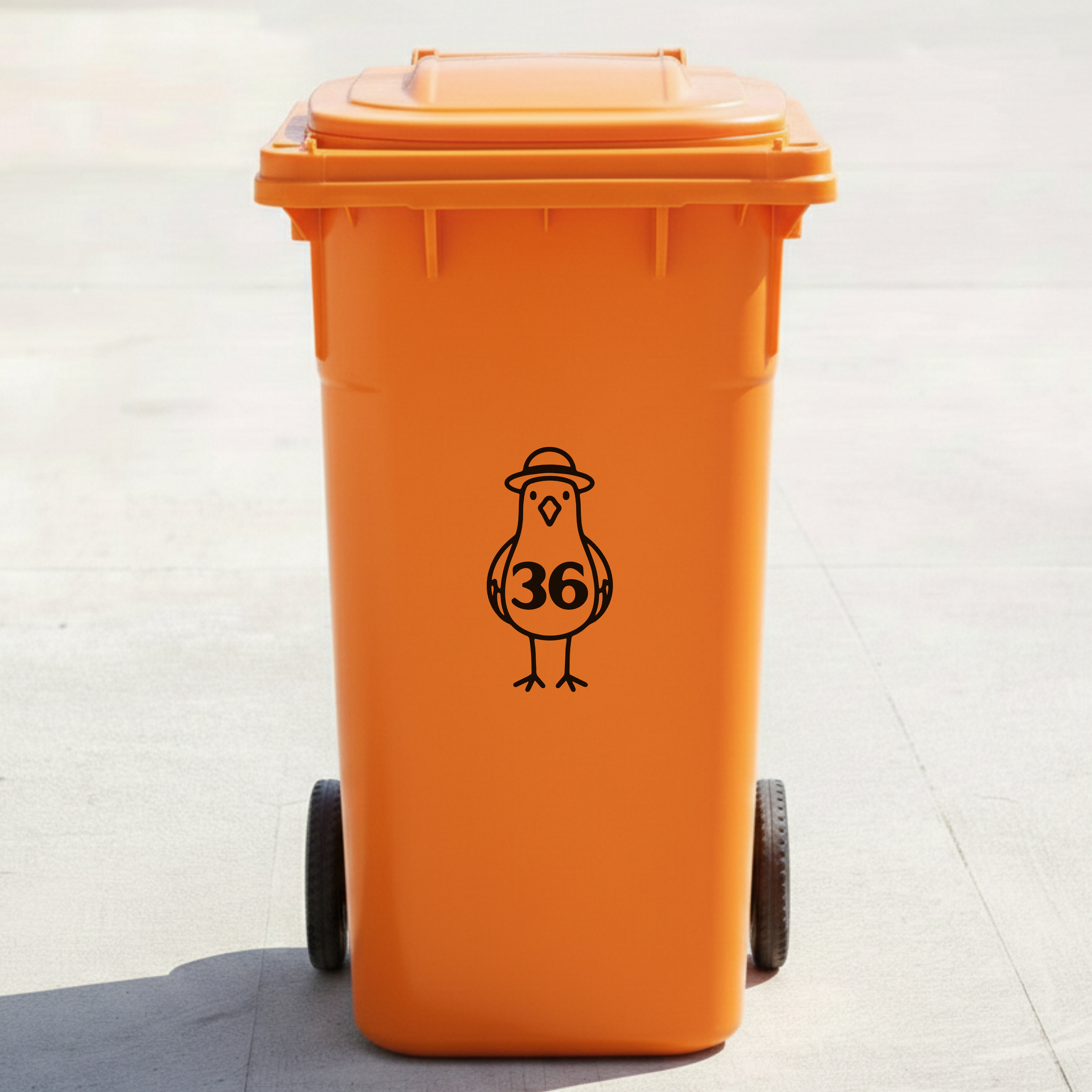 Seagull Bin Decal Sticker with Personalised House Number