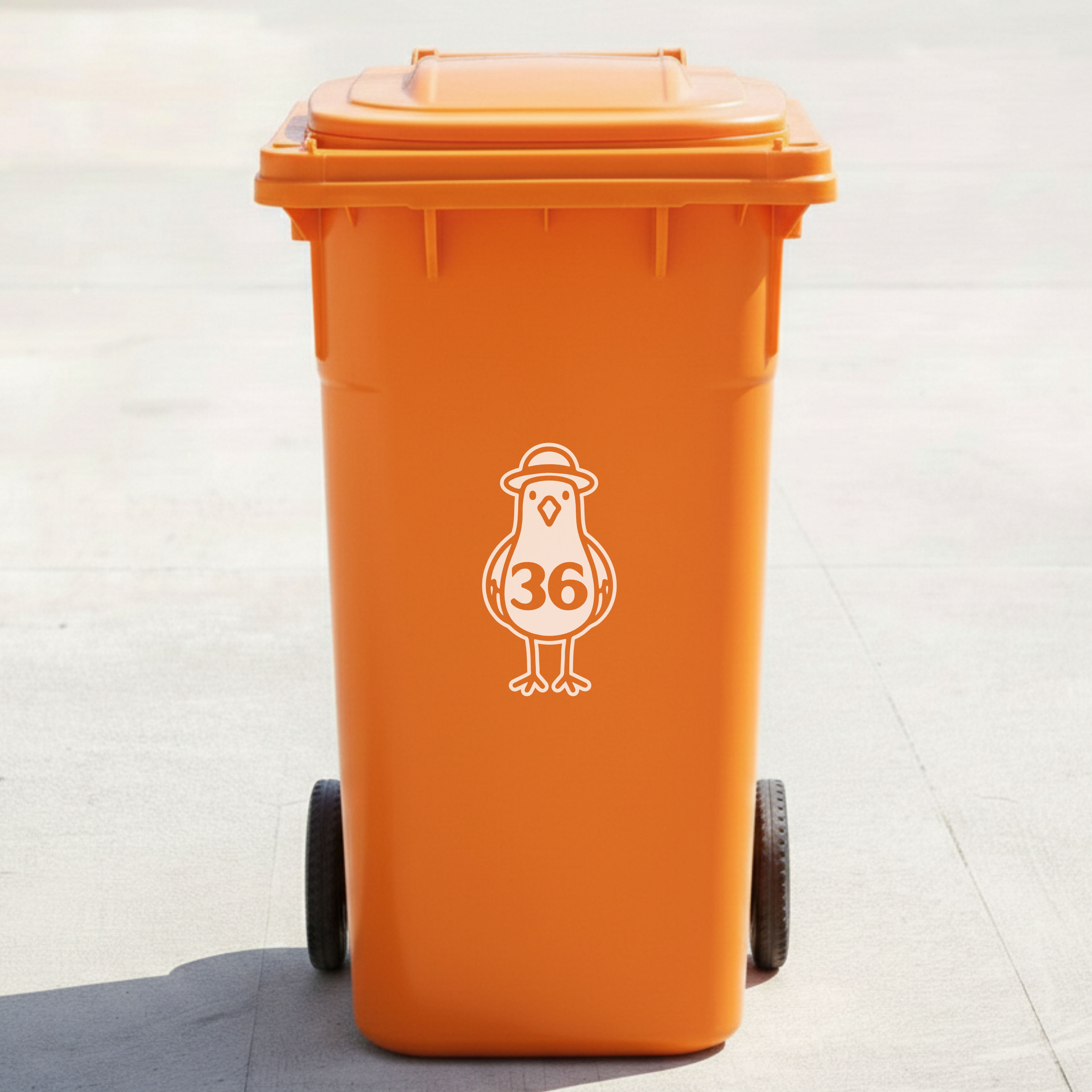 Seagull Bin Decal Sticker with Personalised House Number
