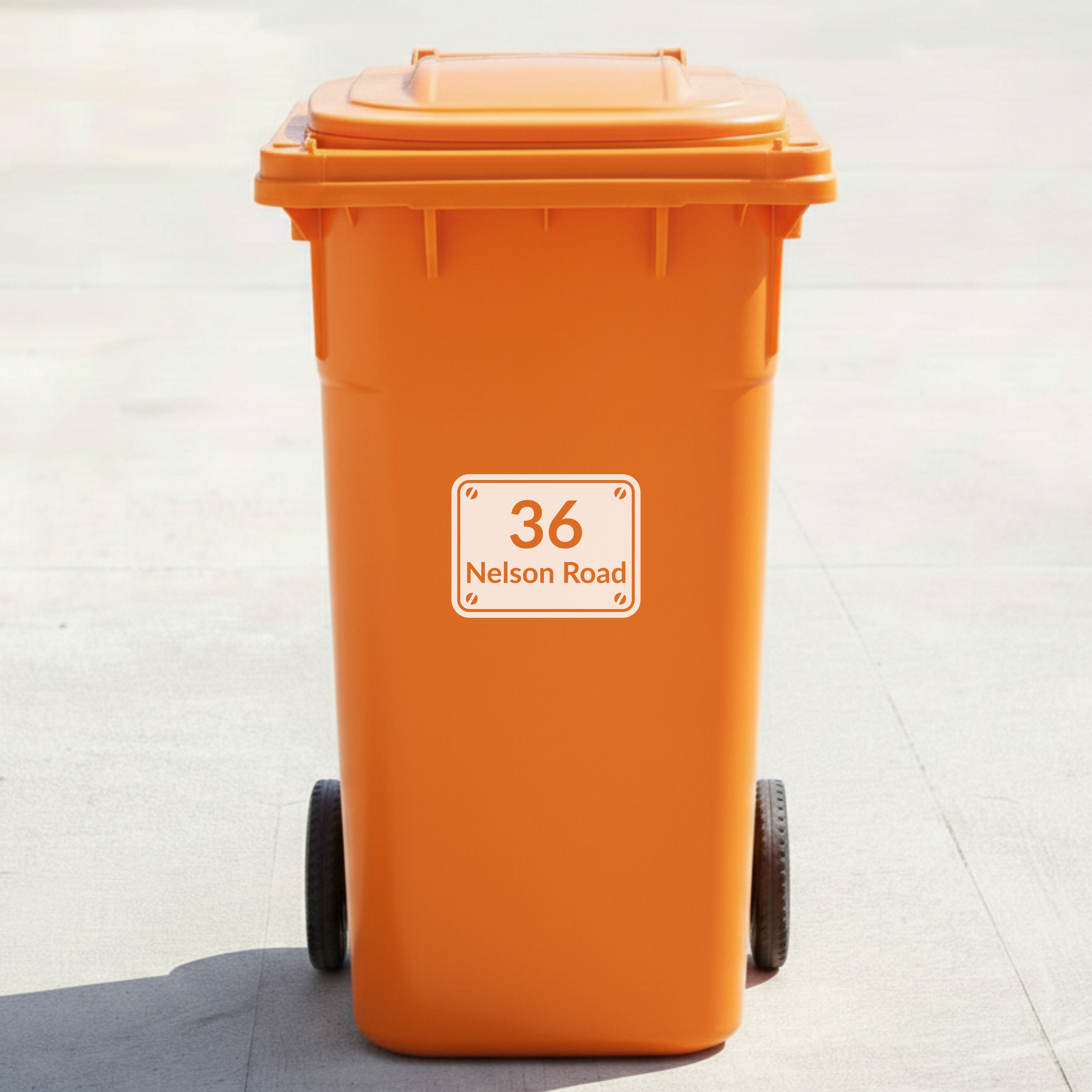 Sign Board Bin Decal Sticker with Personalised House Number