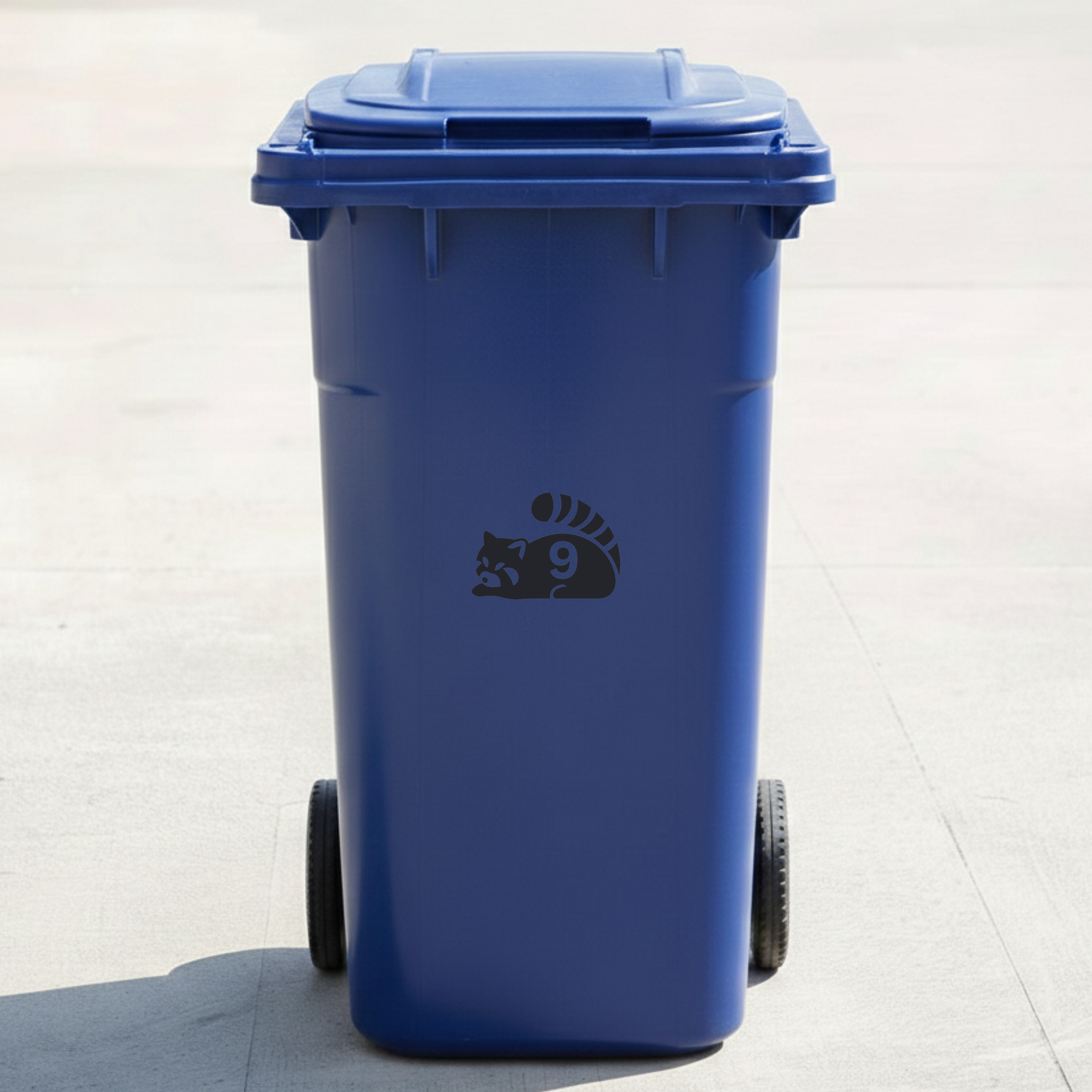 Red Panda Bin Decal Sticker with Personalised House Number