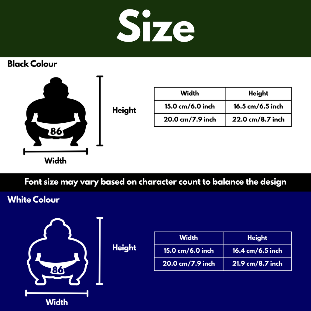 Japanese Sumo Bin Decal Sticker with Personalised House Number