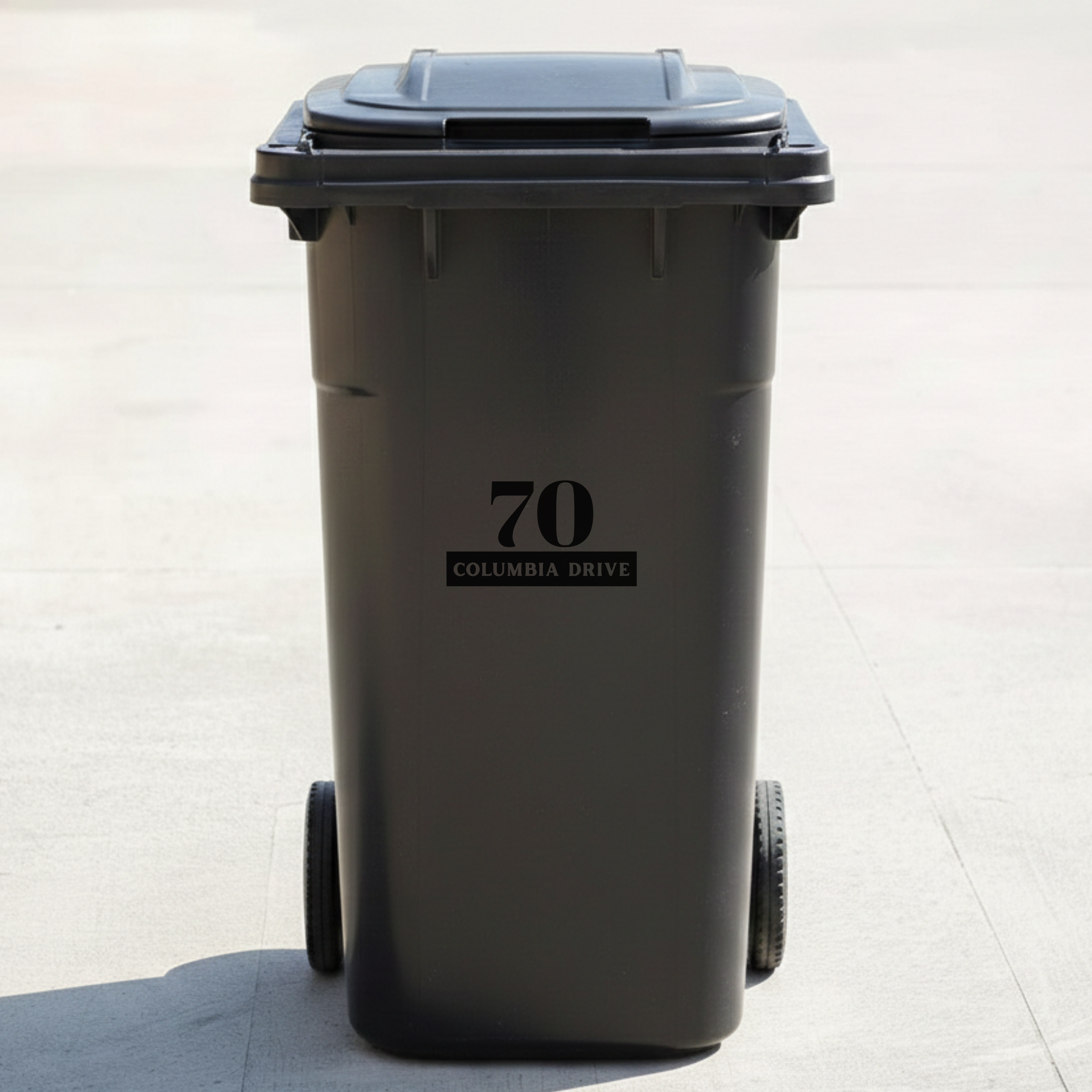 Simple Bin Decal Sticker with Personalised House Number and Street Name