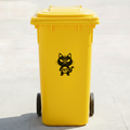 Angry Cat Bin Decal Sticker with Personalised House Number