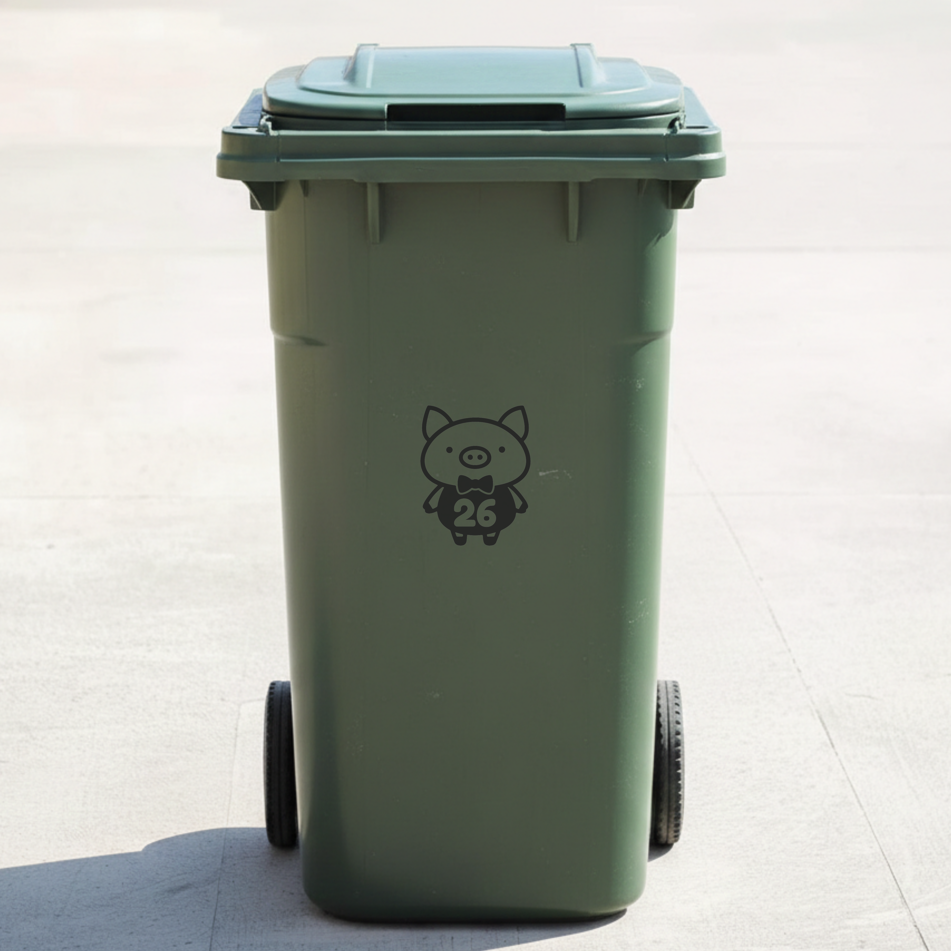 Piggy Bin Decal Sticker with Personalised House Number