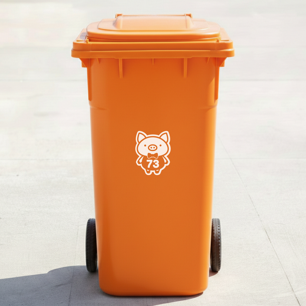 Piggy Bin Decal Sticker with Personalised House Number