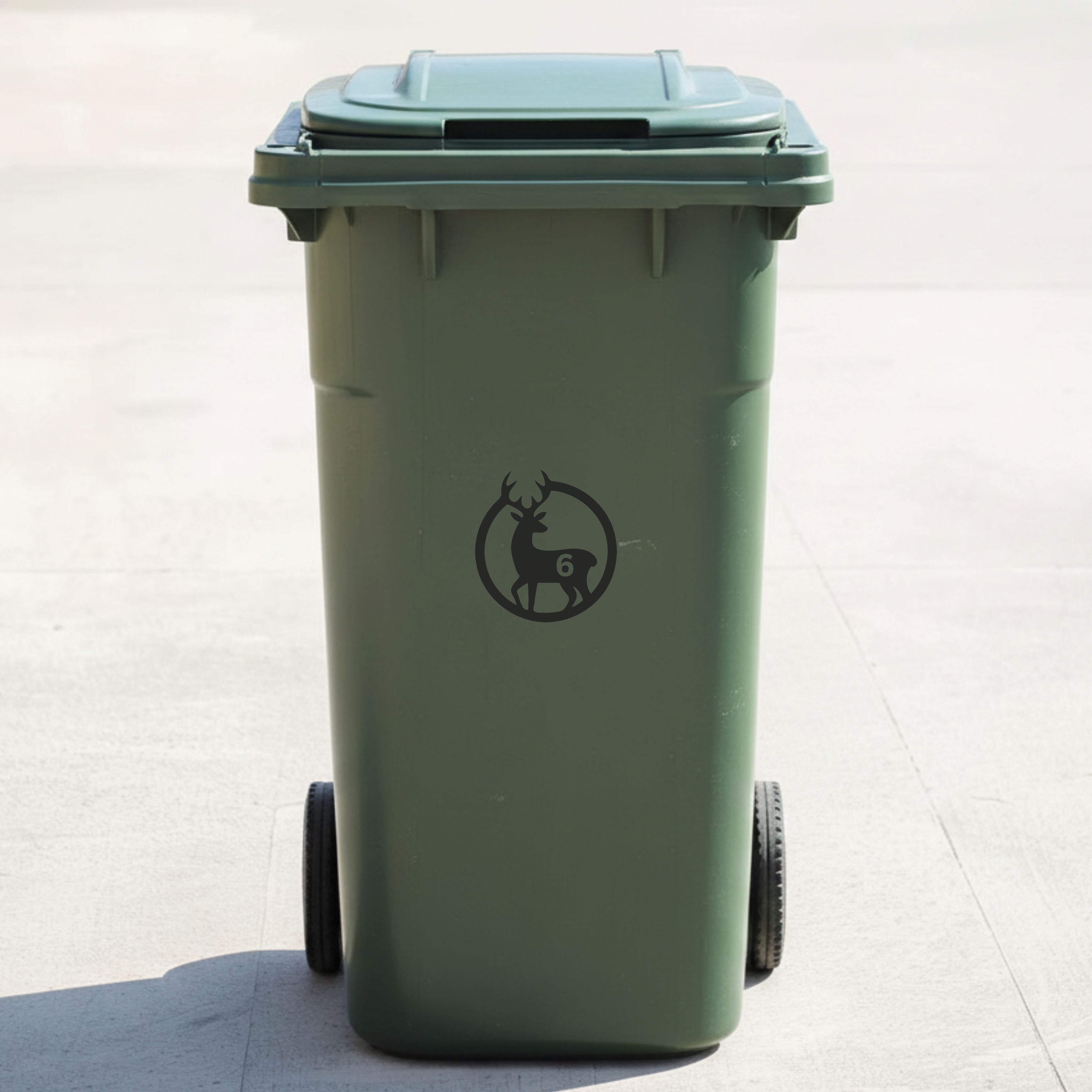Deer Bin Decal Sticker with Personalised House Number