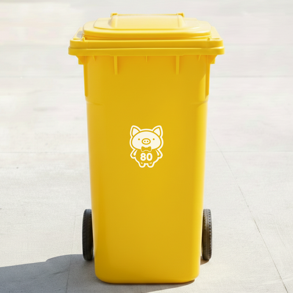 Piggy Bin Decal Sticker with Personalised House Number