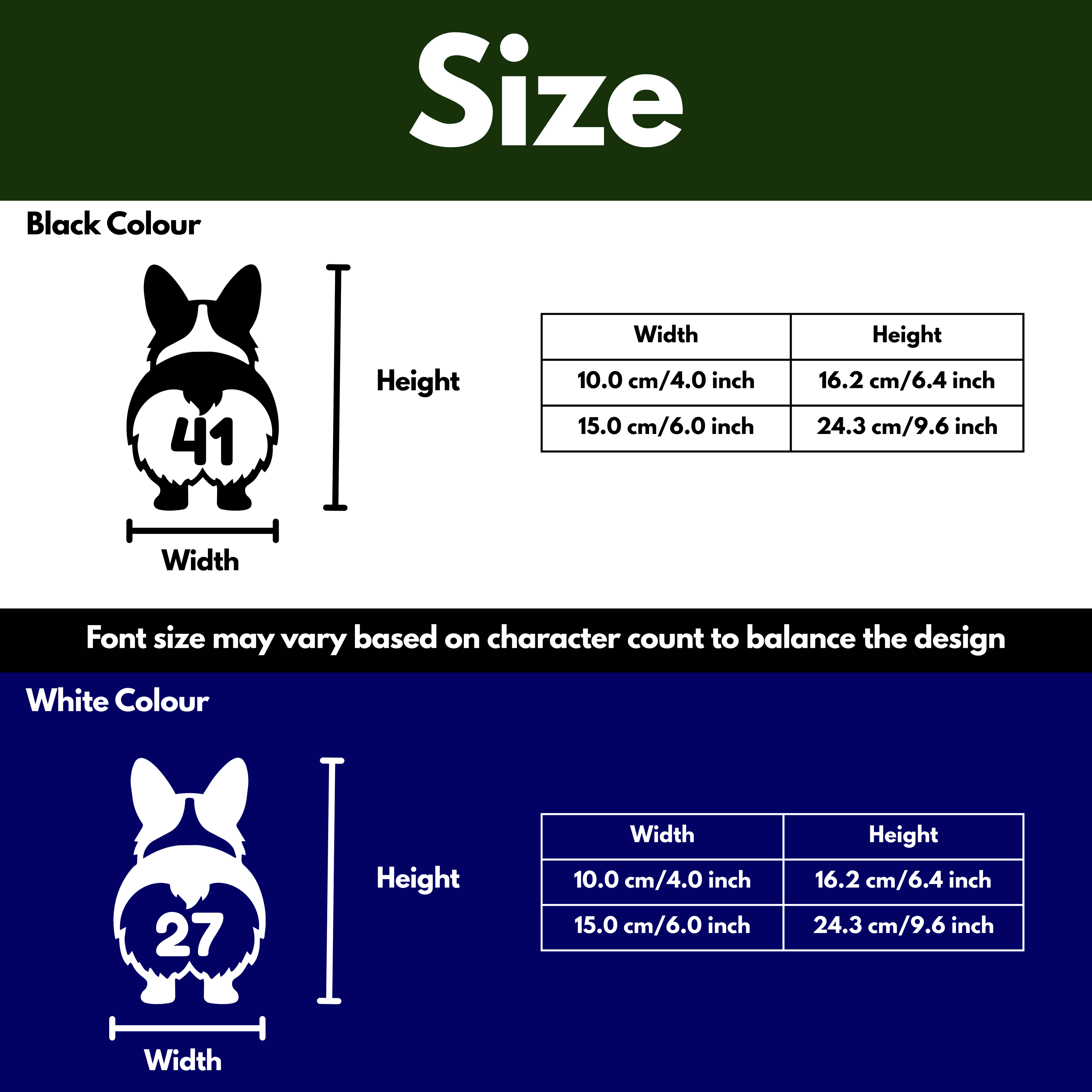 Corgi Back Bin Decal Sticker with Personalised House Number