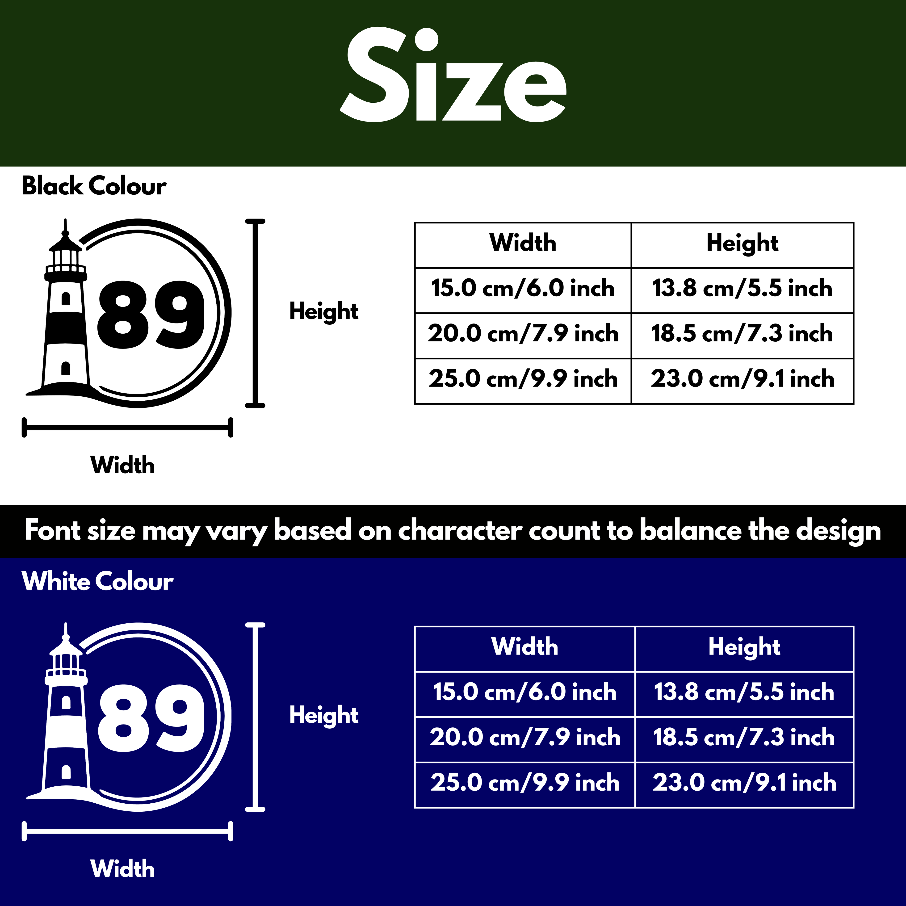 Lighthouse Bin Decal Sticker with Personalised House Number