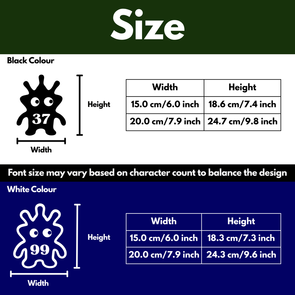 Monster Bin Decal Sticker with Personalised House Number